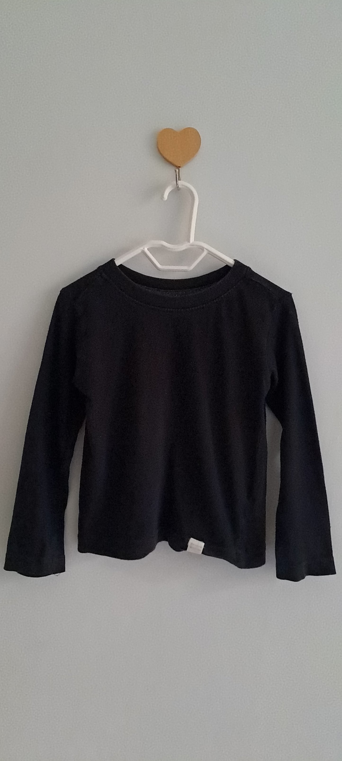 Real Kids Boys Plain Charcoal/Black Long Sleeve Cotton Tee 1-2 Years