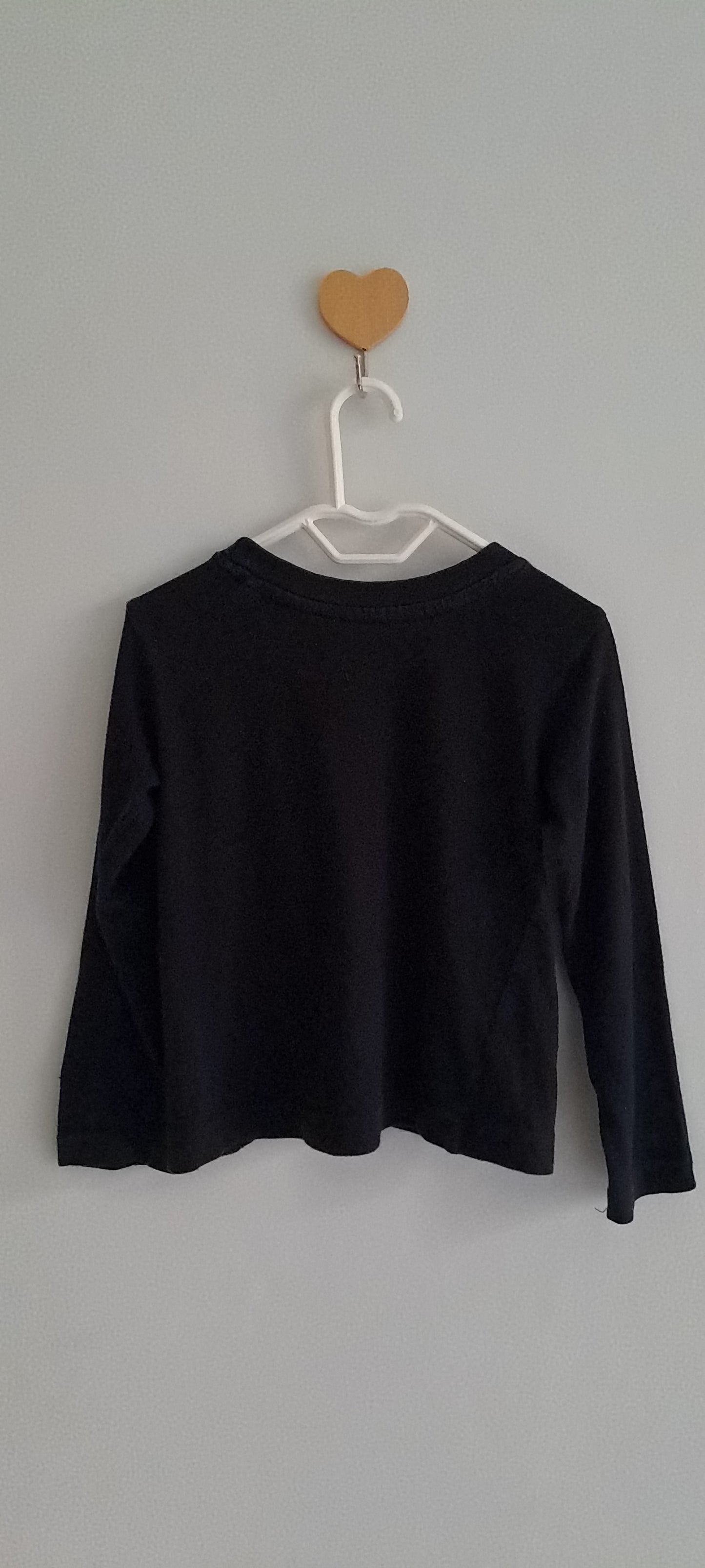 Real Kids Boys Plain Charcoal/Black Long Sleeve Cotton Tee 1-2 Years