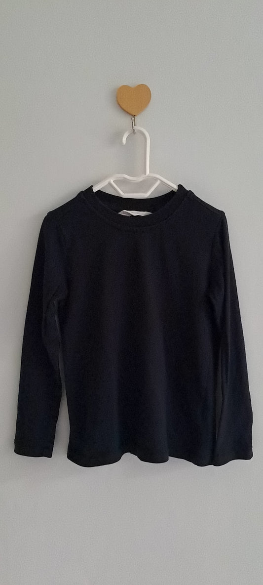 Real Kids Boys Plain Black Long Sleeve Cotton Tee 3-4 Years