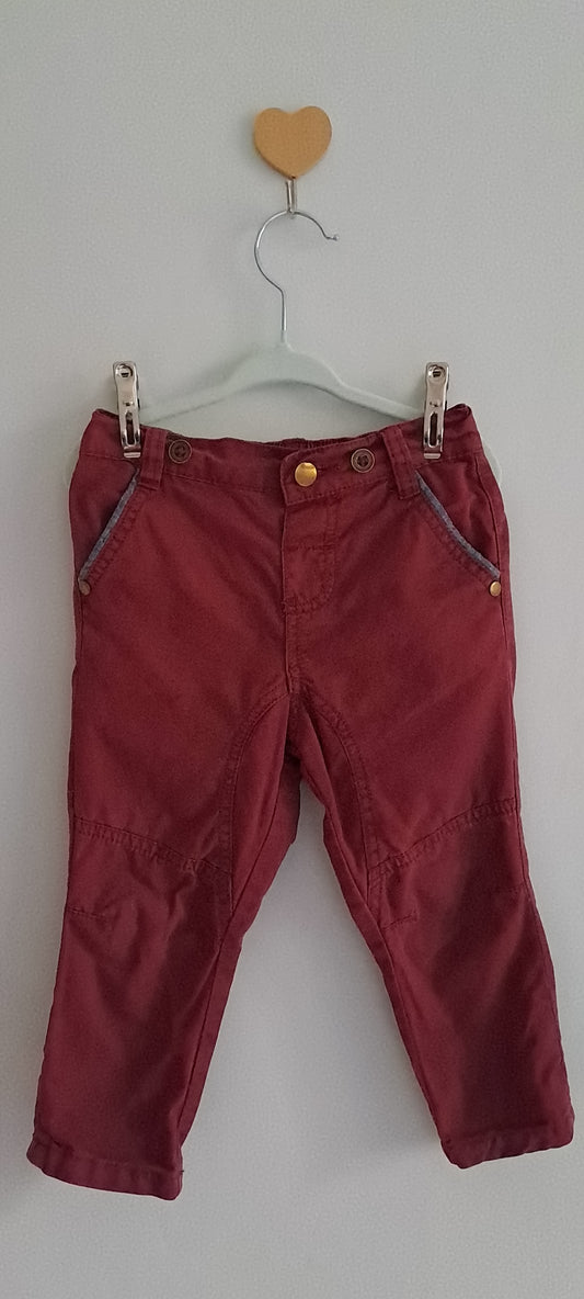 Ackermans Toddler Boys Crimson Red Biker Chino Trousers 18-24 Months