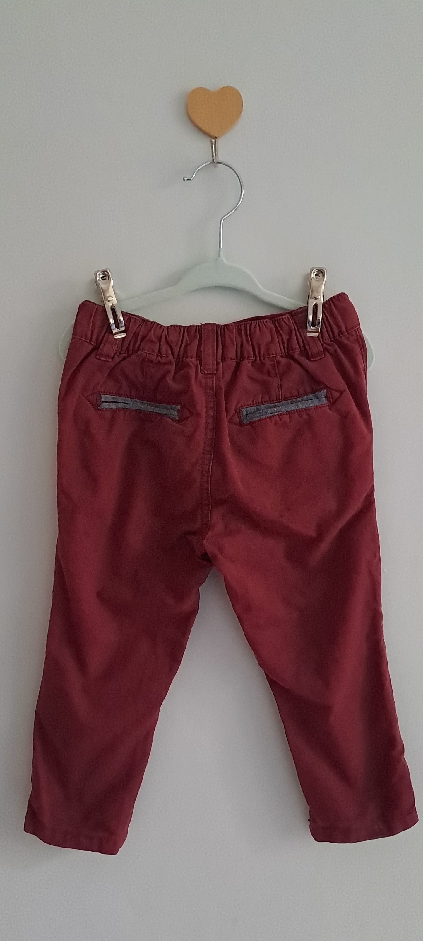 Ackermans Toddler Boys Crimson Red Biker Chino Trousers 18-24 Months