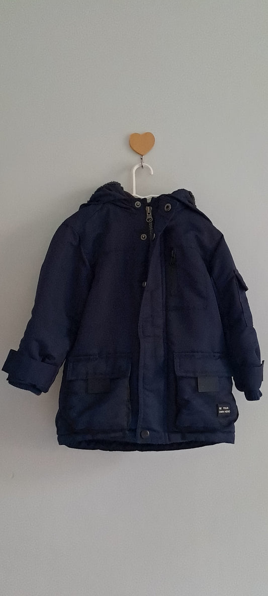 Woolworths Toddler Boys Navy Heavyweight Padded Parka Jacket 18-24 Months