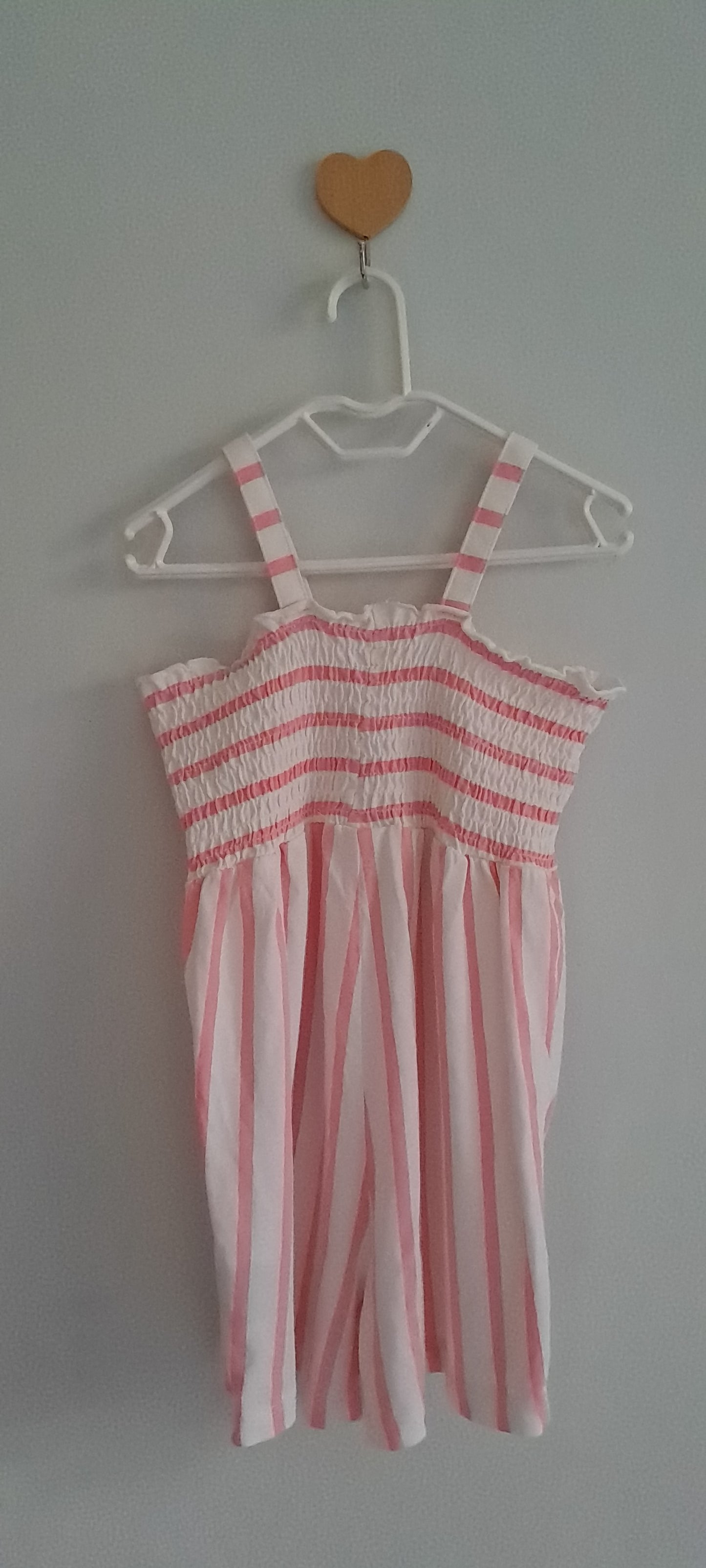White & Pink Striped Playsuit H&M 12-18 Months