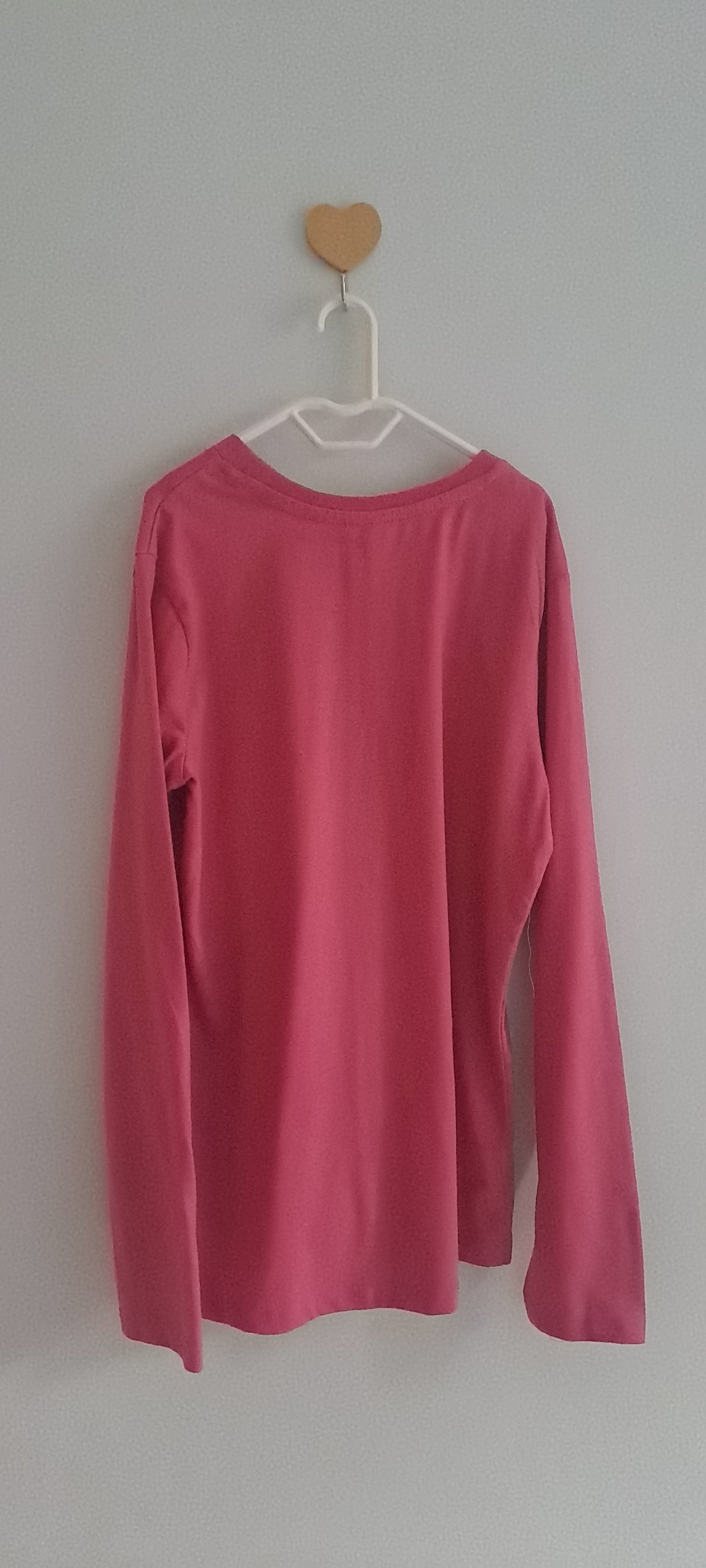 Real Kids Girls Plain Pink Long Sleeve Cotton Tee 9-10 Years