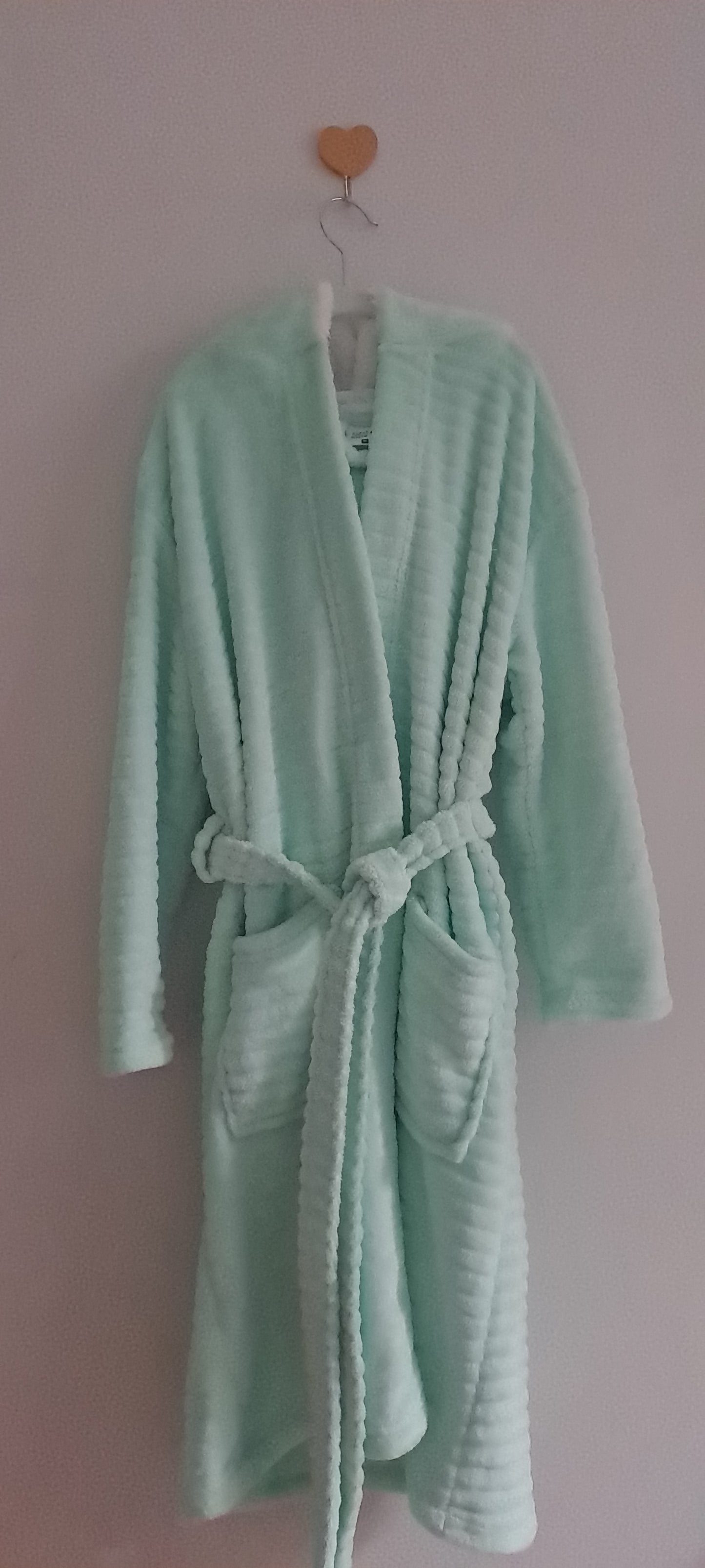 Woolworths Kids Mint Green Sleeping Cat Character Hood Fleece Dressing Gown 8-9 Years