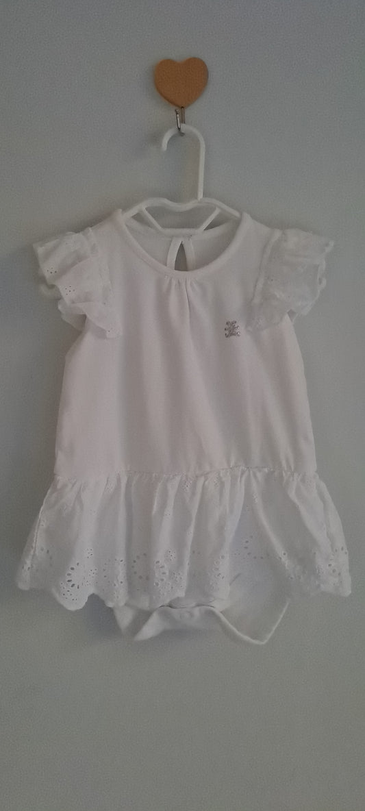 Woolworths Baby Girls White Broderie Anglaise Dress Bodysuit 6-12 Months