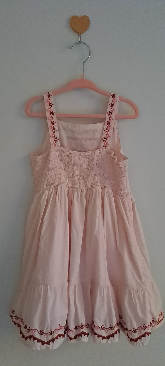 Collette Dinnigan x Cotton On Kids Girls Pale Pink Embroidered Boho Sundress 4-5 Years