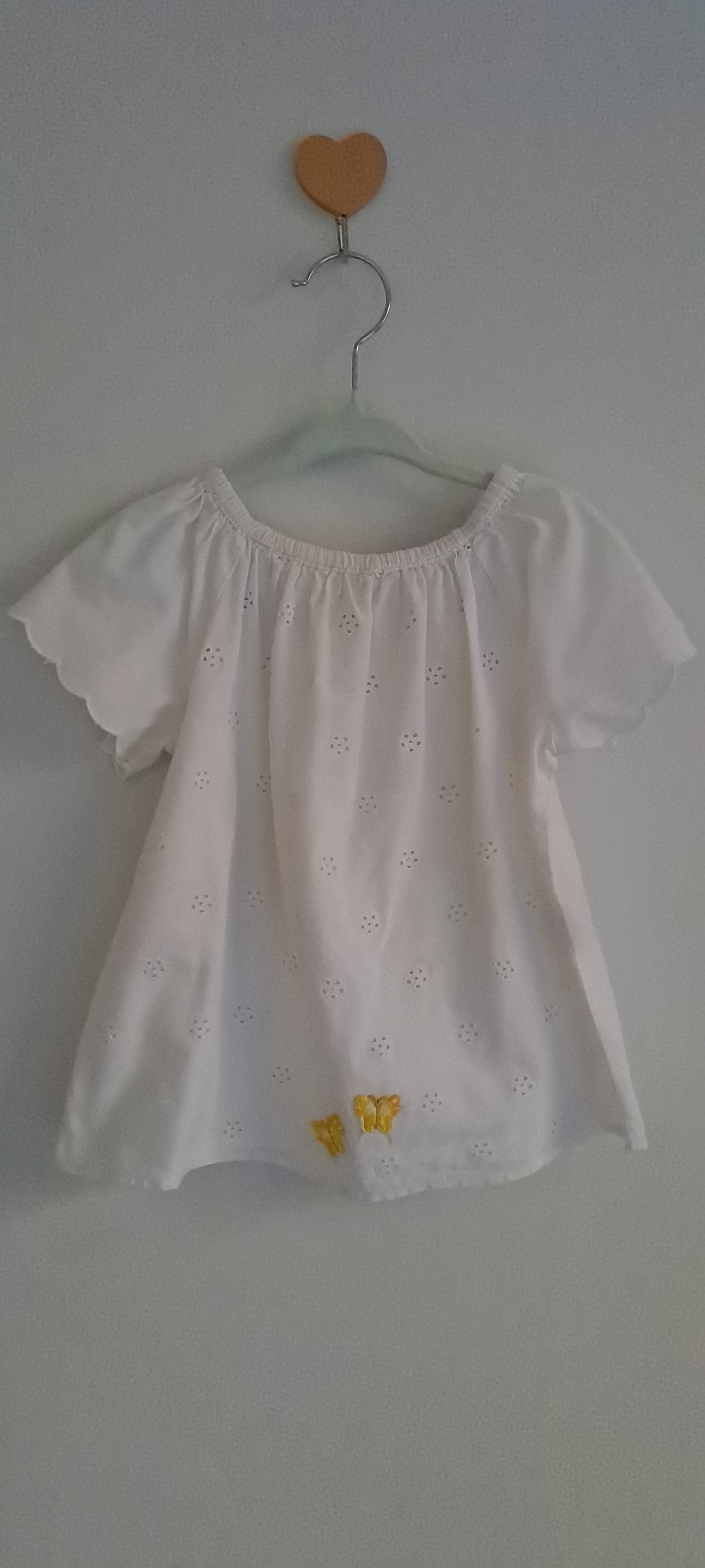 Zara Kids Girls White Broderie Eyelet Butterfly Blouse - The Upcycle Edit 2-3 Years