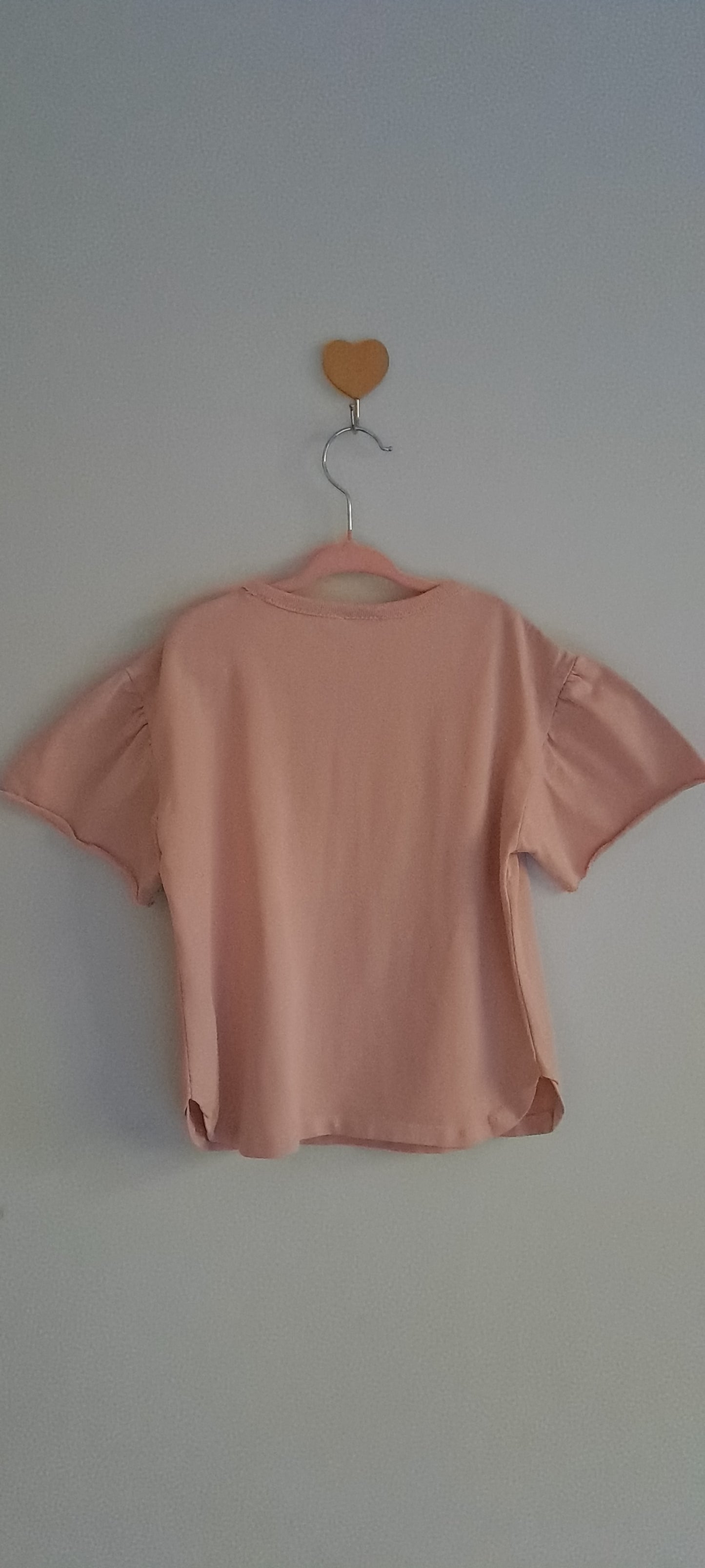 Zara Kids Girls Dusty Pink Custom Butterfly & Bear T-Shirt - The Upcycle Edit 2-3 Years