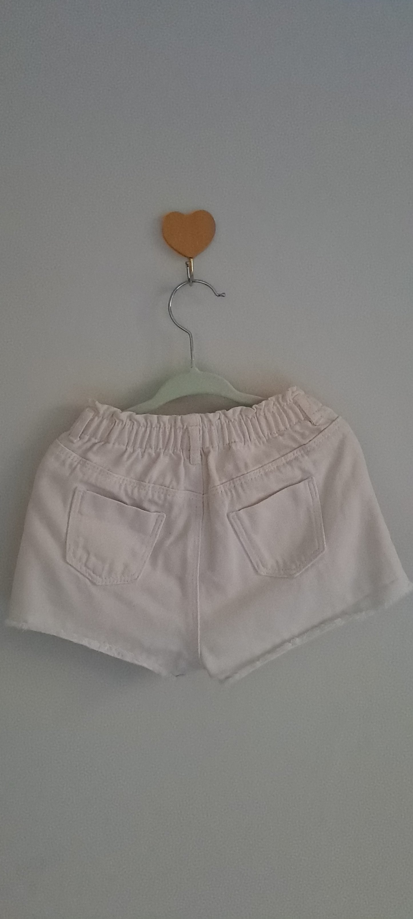 Zara Kids Girls Off-White Denim Frayed Shorts 2-3 Years