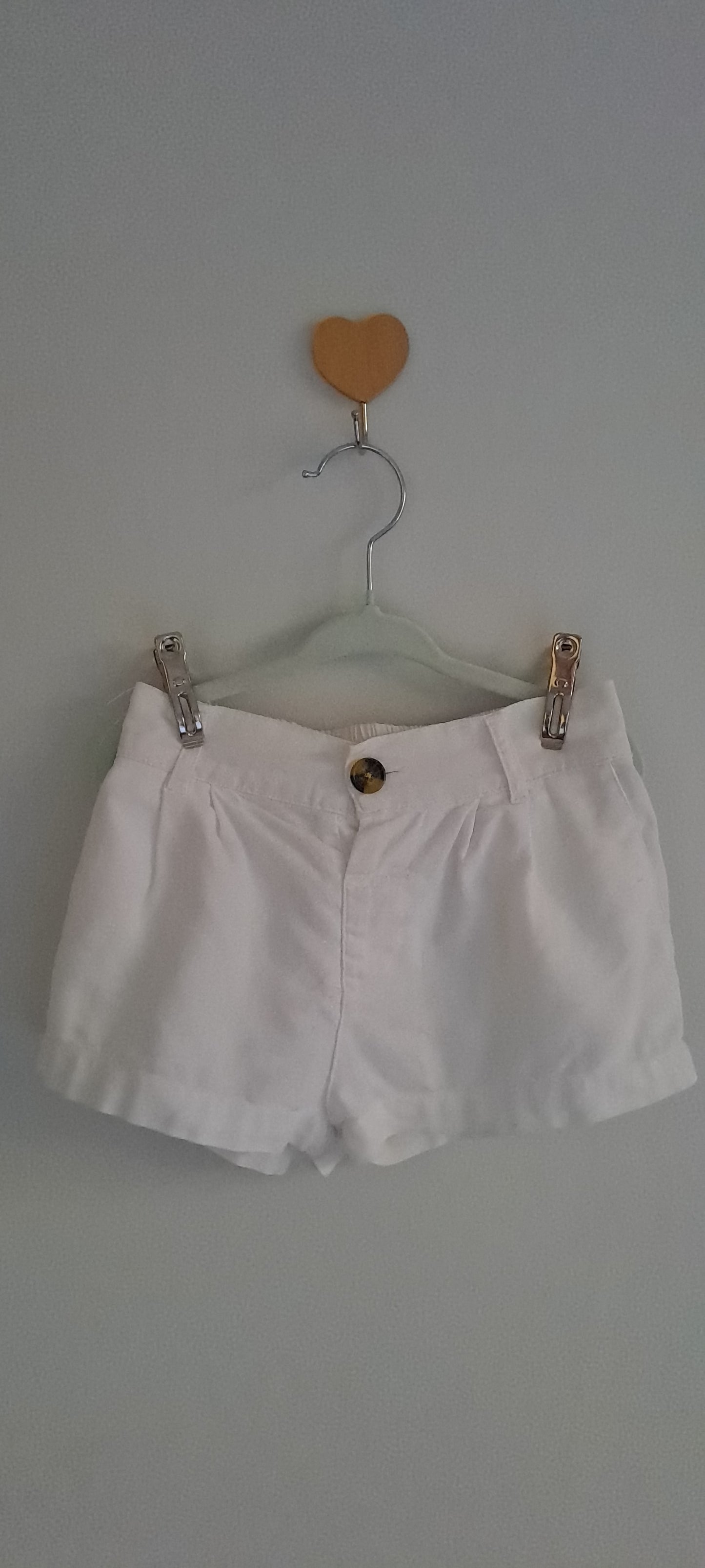Cotton On Kids Girls White Linen-Blend Tailored Shorts 18-24 Months