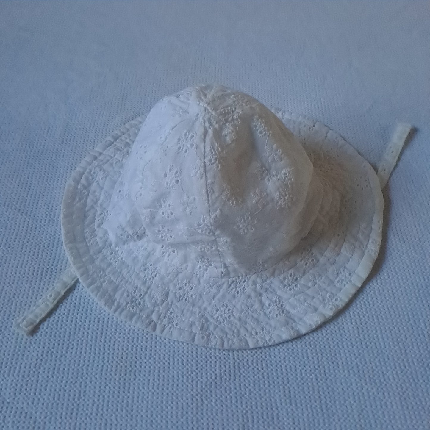 Zara Kids Girls White Broderie Anglaise Eyelet Sun Hat 6-12 Months / 45cm