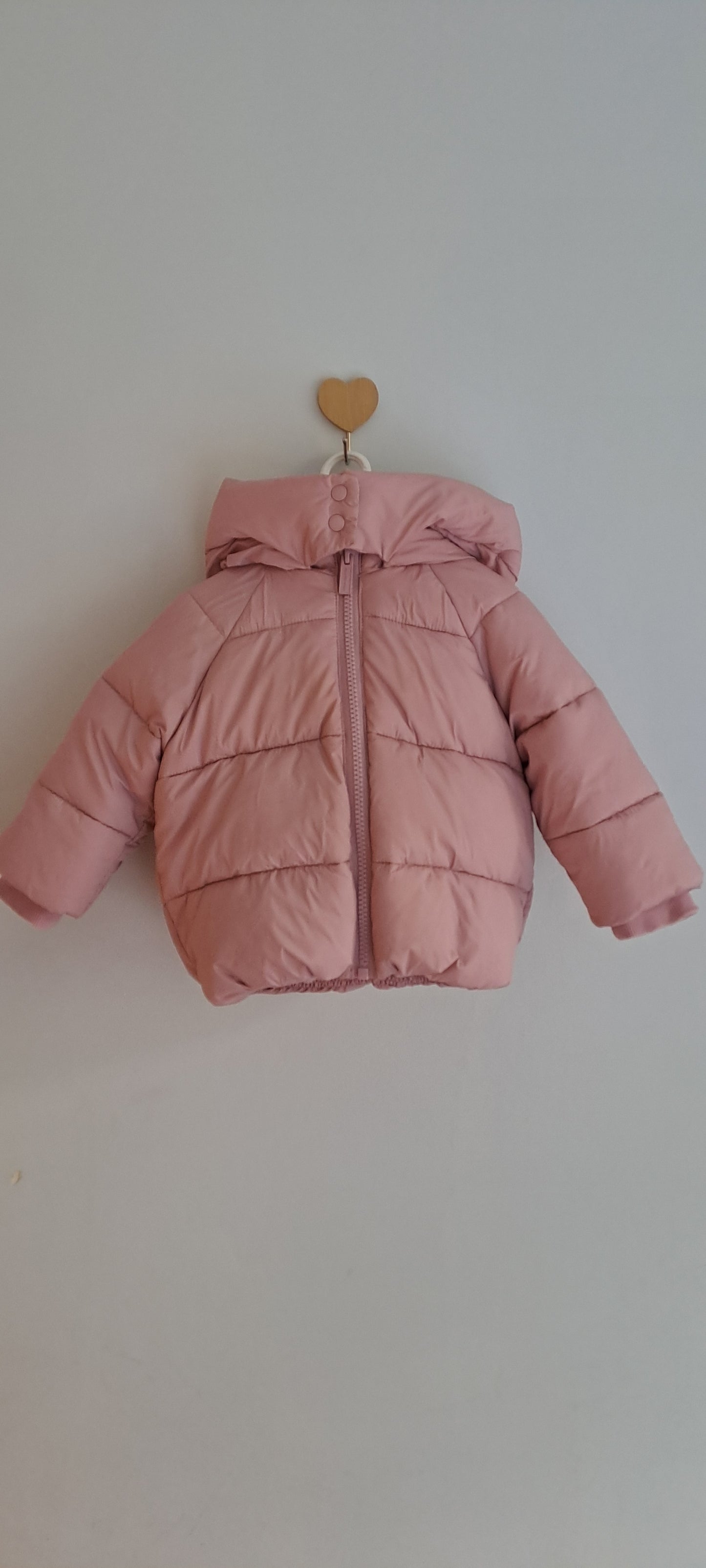 Country Road Baby Girls Dusty Pink Hooded Puffer Jacket 6-12 Months