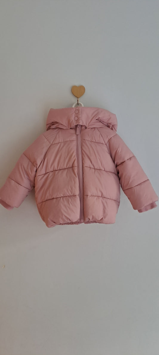Country Road Baby Girls Dusty Pink Hooded Puffer Jacket 6-12 Months