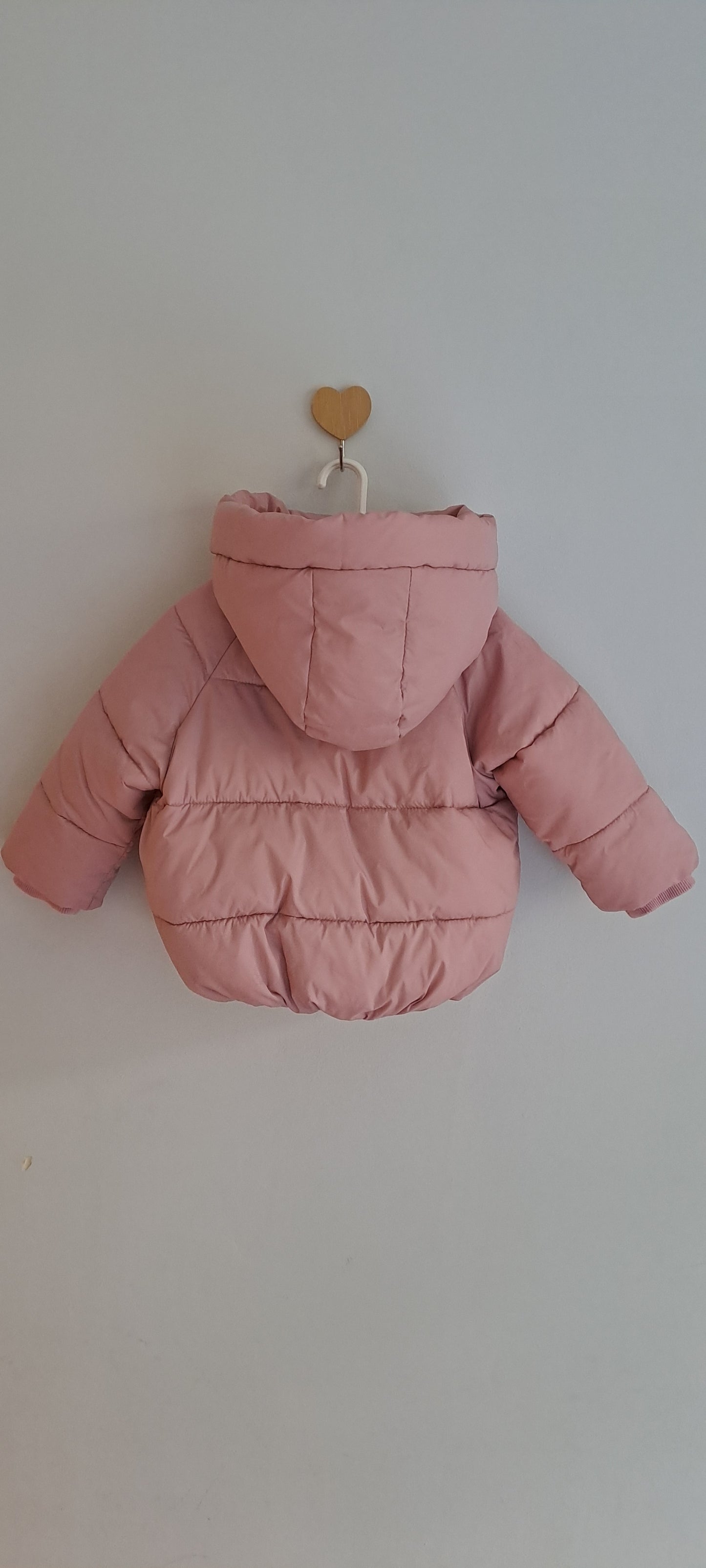Country Road Baby Girls Dusty Pink Hooded Puffer Jacket 6-12 Months