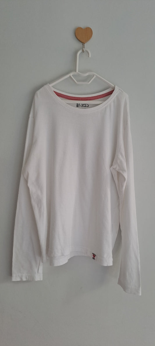Real Kids Girls White Long Sleeve Cotton T-Shirt 9-10 Years