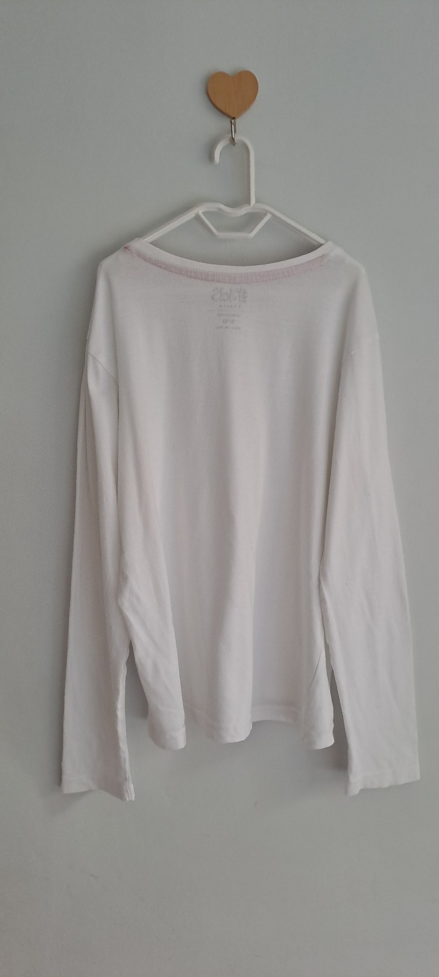 Real Kids Girls White Long Sleeve Cotton T-Shirt 9-10 Years