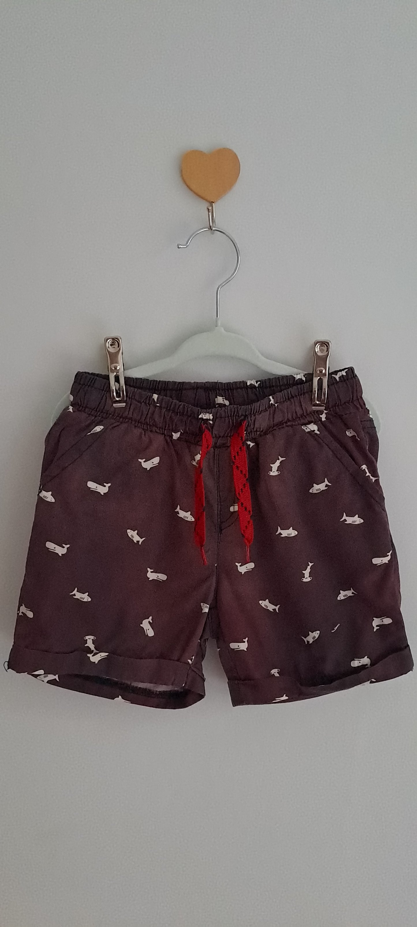Exact Kids Boys Charcoal Grey Whale & Shark Print Chino Shorts 3-4 Years