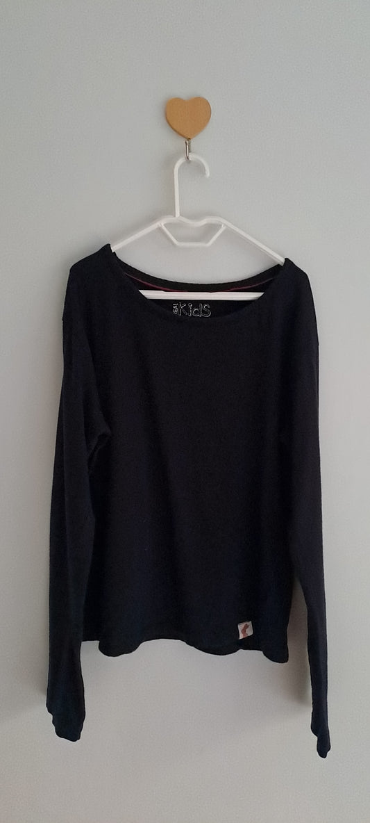 Real Kids Girls Black Long Sleeve Cotton T-Shirt 9-10 Years