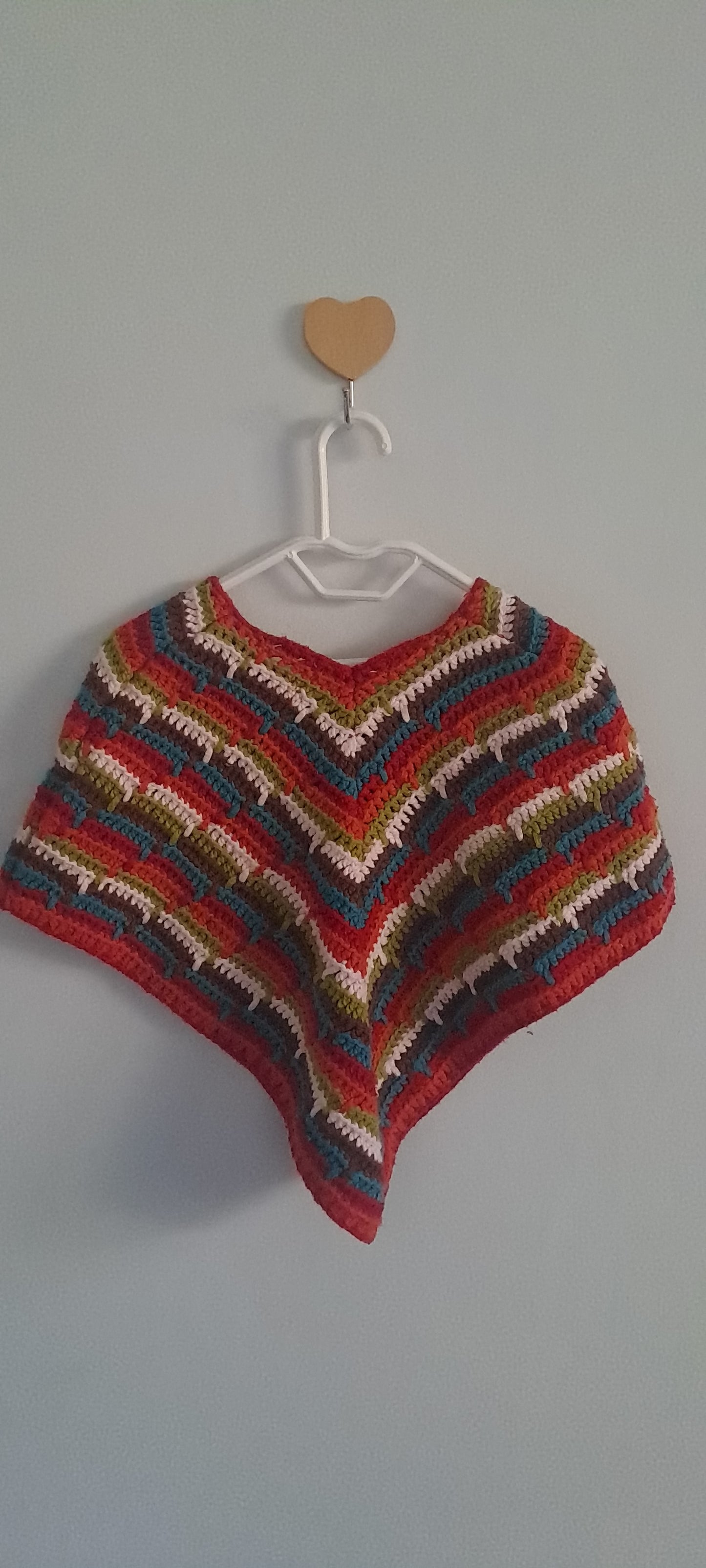 H&M Baby Girls Multi-Coloured Crochet Knit Poncho 12-18 Months
