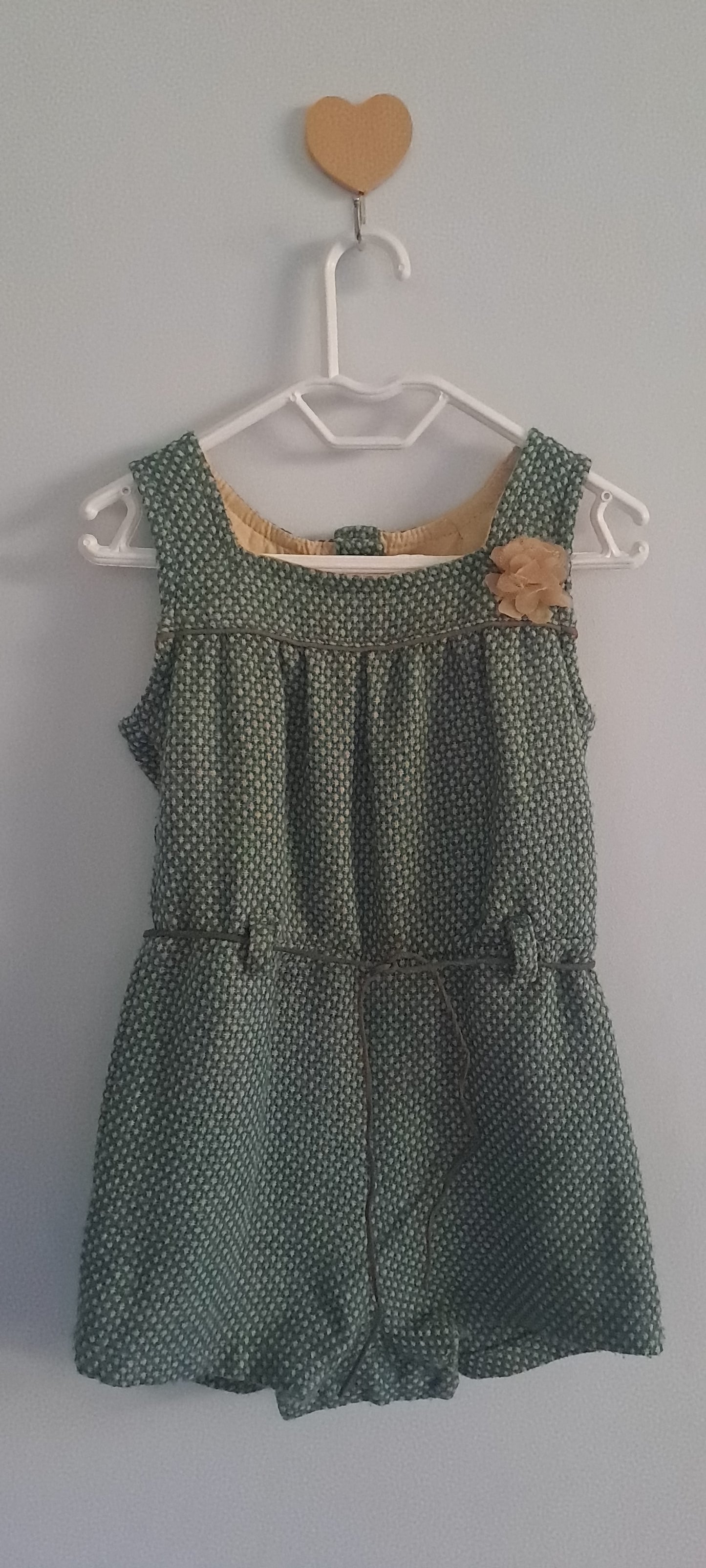 LC Waikiki Baby Girls Sage Green Textured Knit Winter Romper Jumpsuit 9-12 Months