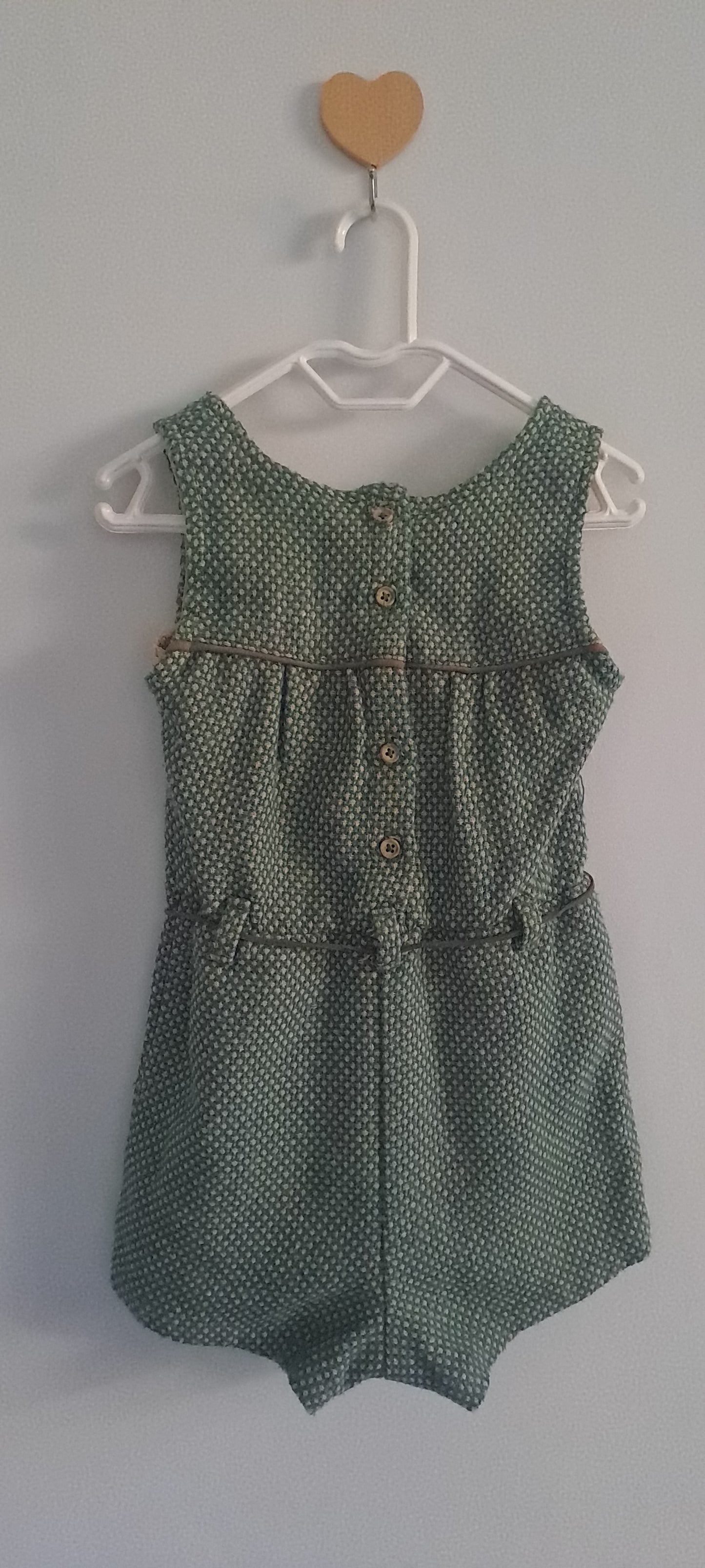 LC Waikiki Baby Girls Sage Green Textured Knit Winter Romper Jumpsuit 9-12 Months