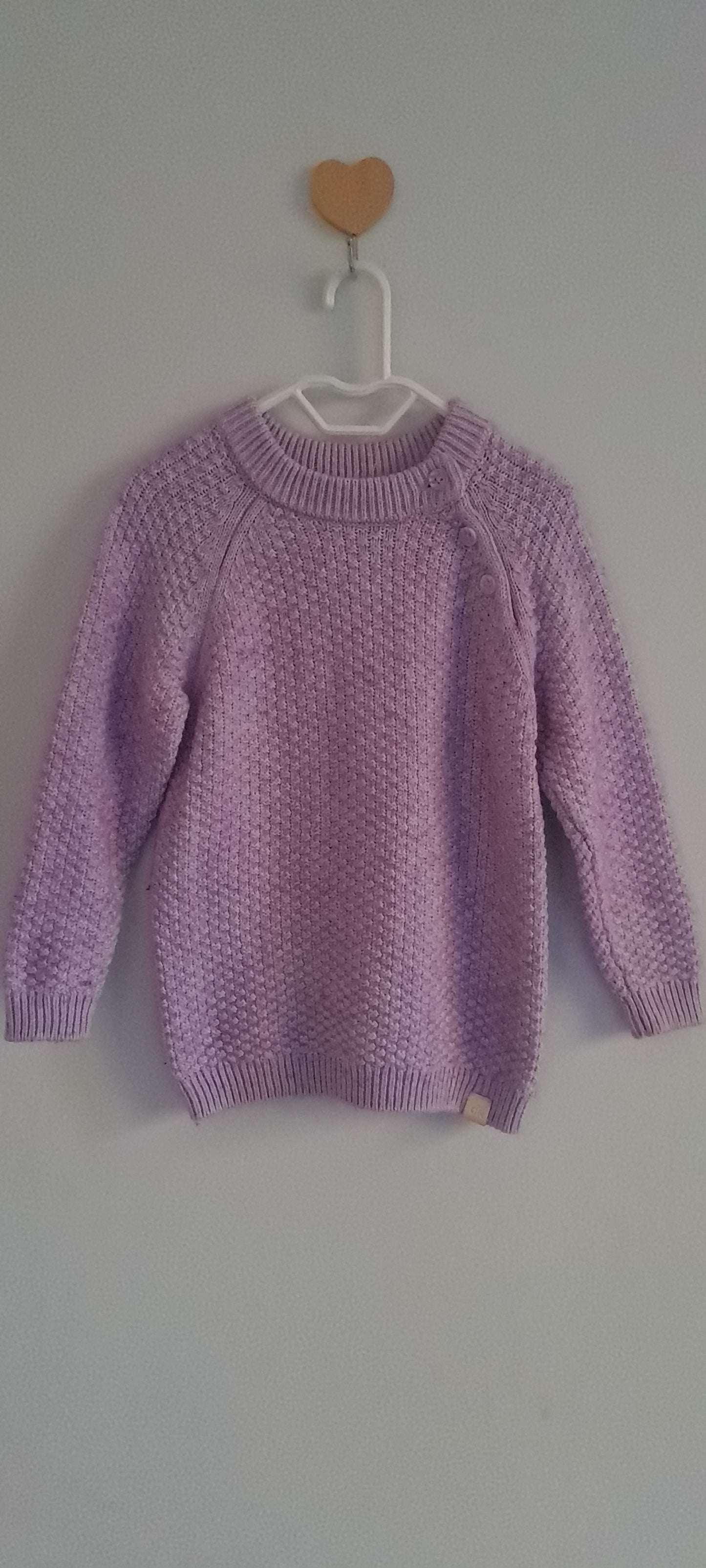 Country Road Kids Girls Lilac Textured Knit Shoulder-Button Sweater 18-24 Months