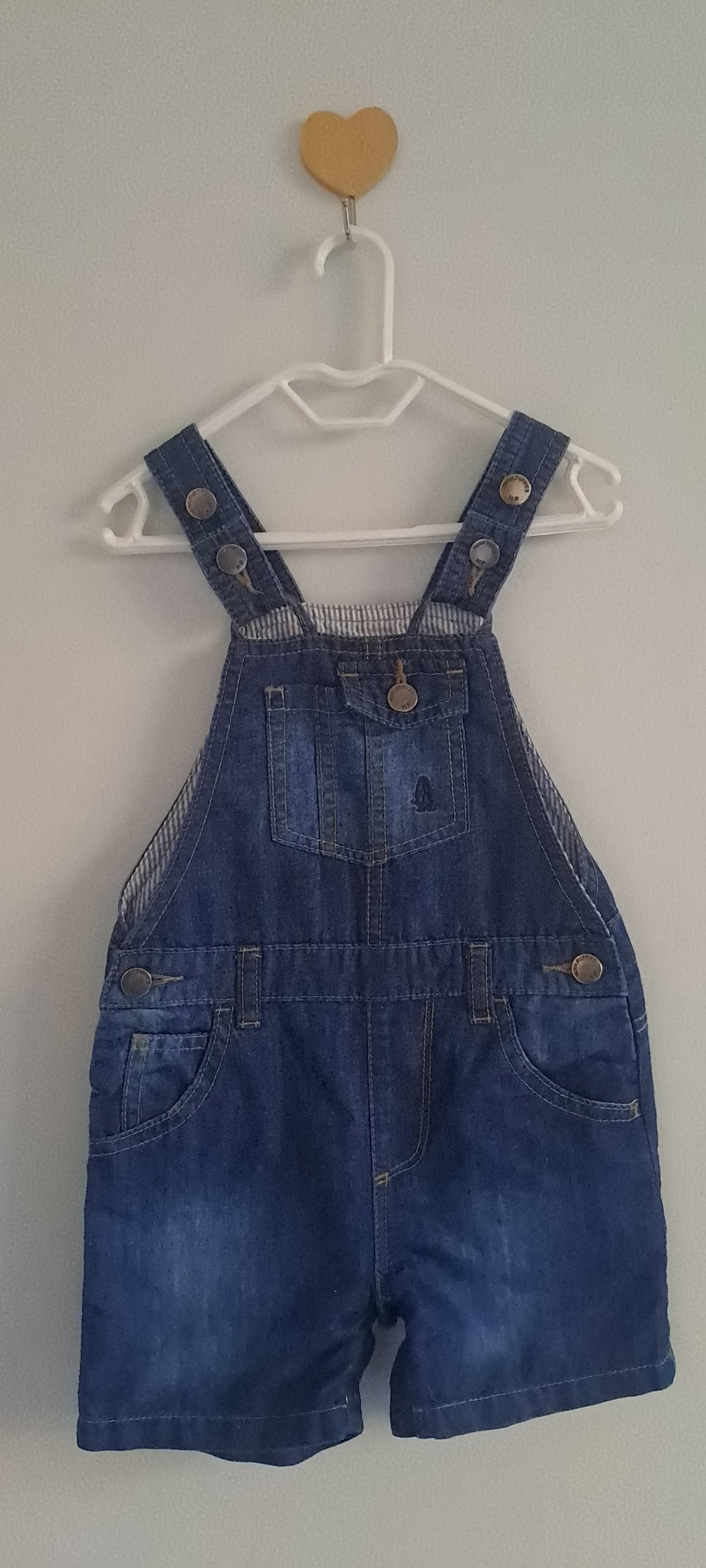 Hush Puppies Kids Boys Denim Short Dungarees 18-24 Months