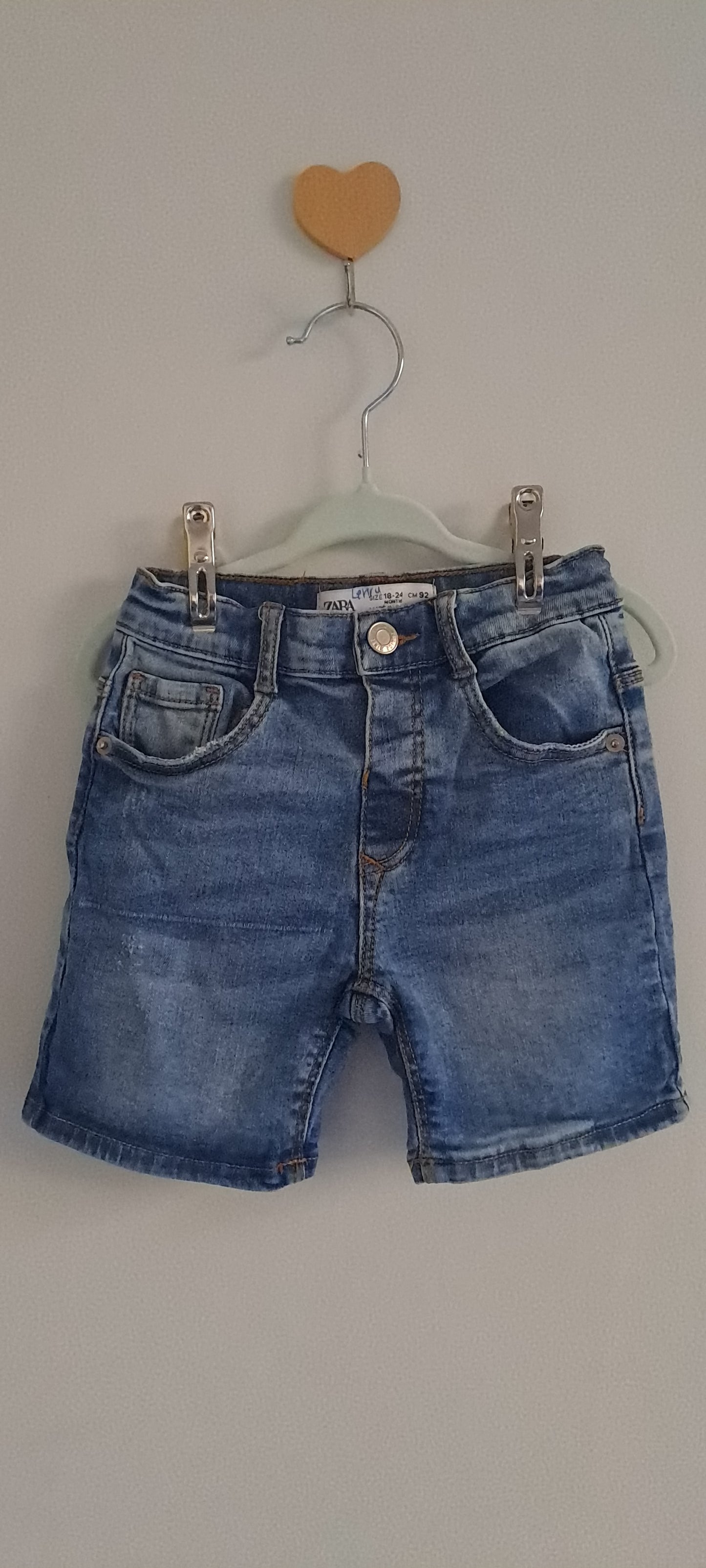 Zara Kids Boys Medium Wash Slim Denim Shorts 18-24 Months