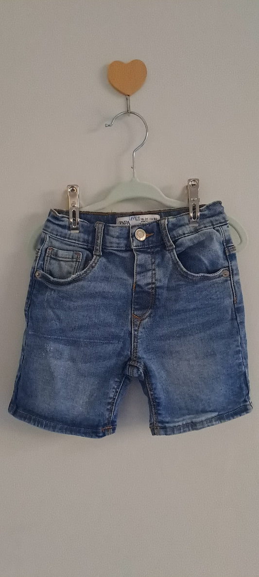 Zara Kids Boys Medium Wash Slim Denim Shorts 18-24 Months