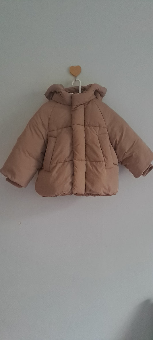 Zara Baby Hooded Puffer Jacket 12-18 Months