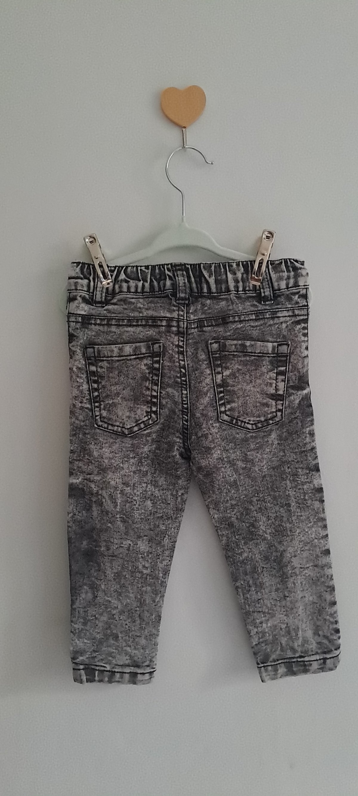 Mr Price Kids Dark Grey Acid Wash Distressed Jeans 1-2 Years