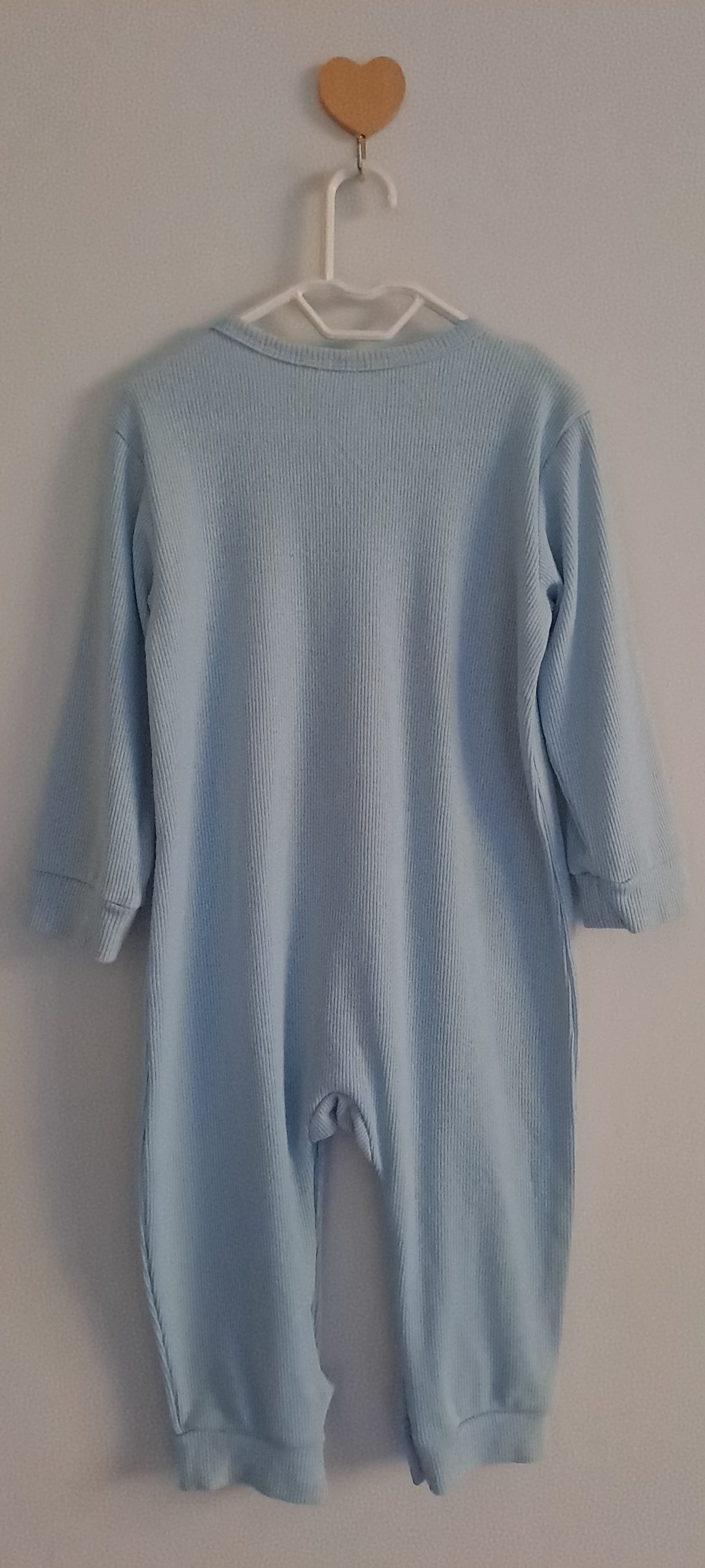 Clicks Made 4 Baby Light Blue Waffle Knit "Space Mission" Romper 18-24 Months