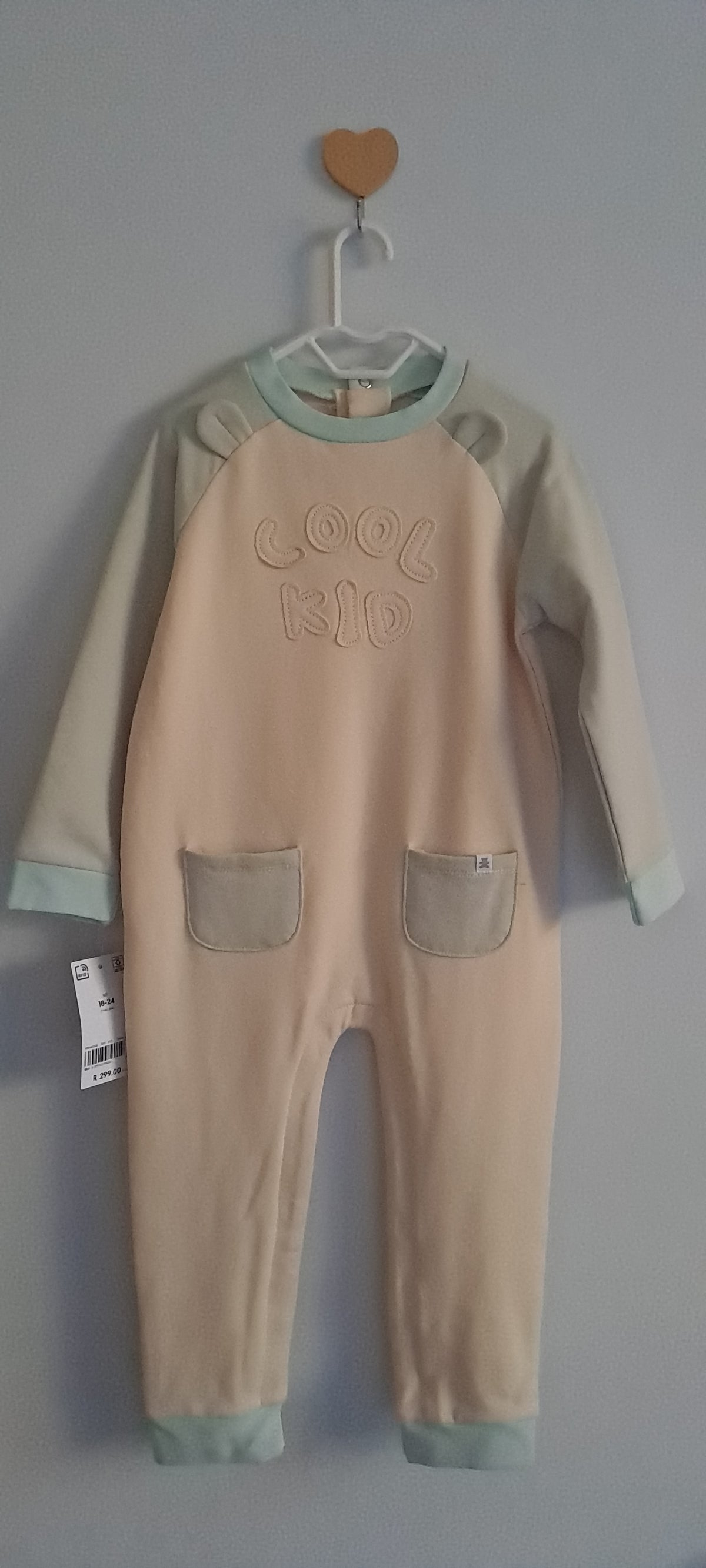 Woolworths "Cool Kid" Colorblock Fleece Romper 18-24 Months