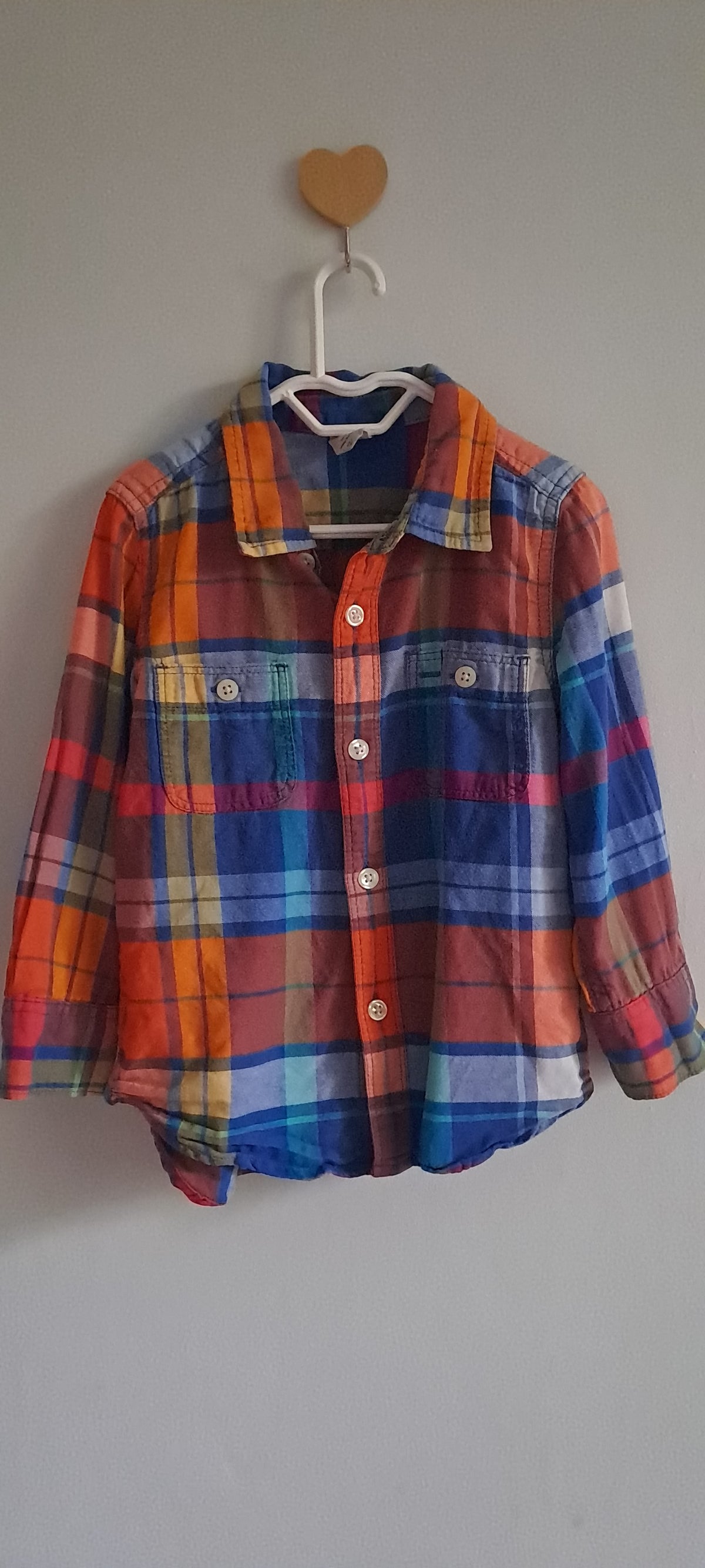 Baby Gap Multicolor Plaid Cotton Flannel Long-Sleeve Shirt 18-24 Months