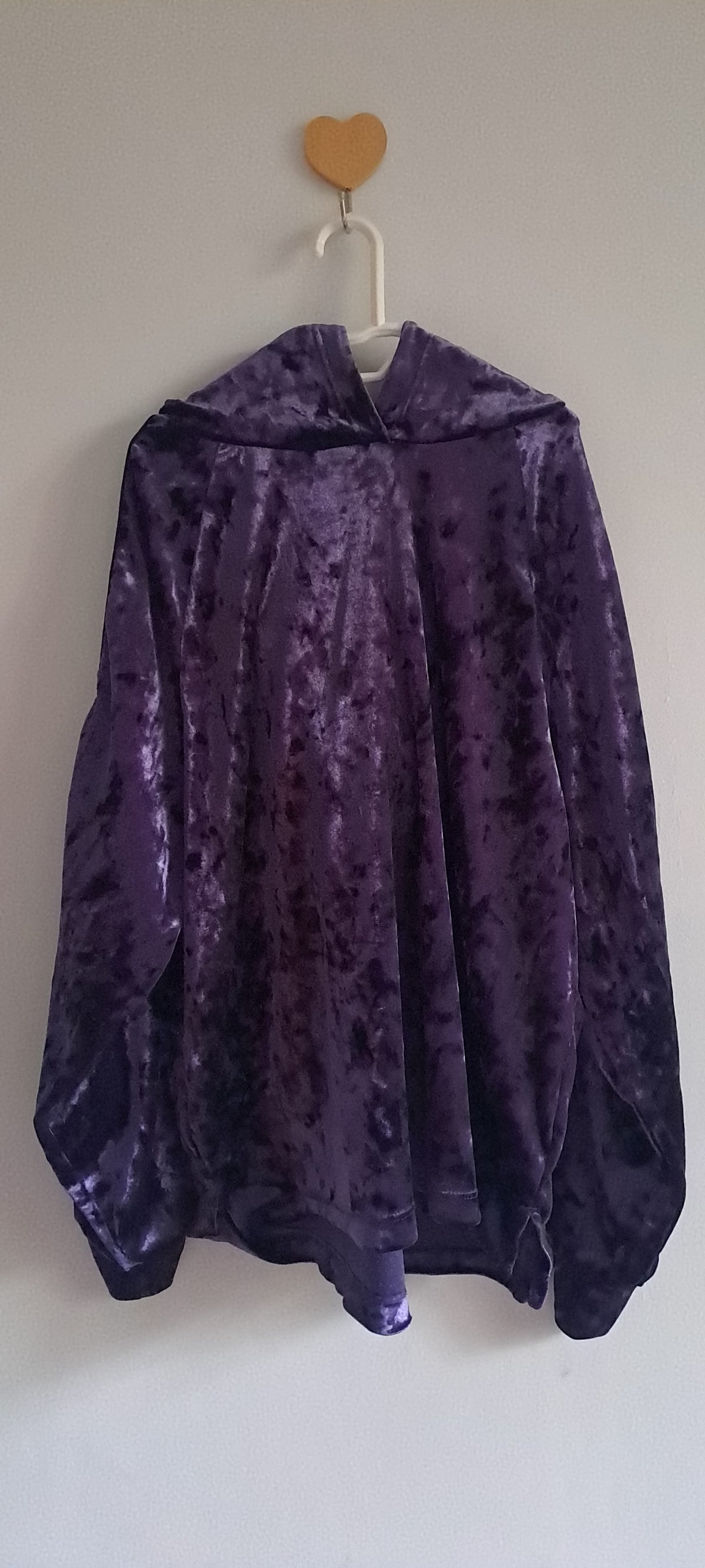 Lindex Kids Deep Purple Crushed Velvet Hooded Sweater 8-10 Years