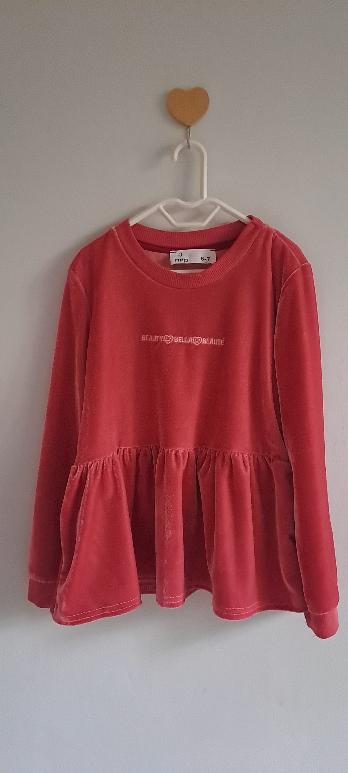 Mr Price Kids Dark Pink Velour Peplum Top & Joggers Set 6-7 Years