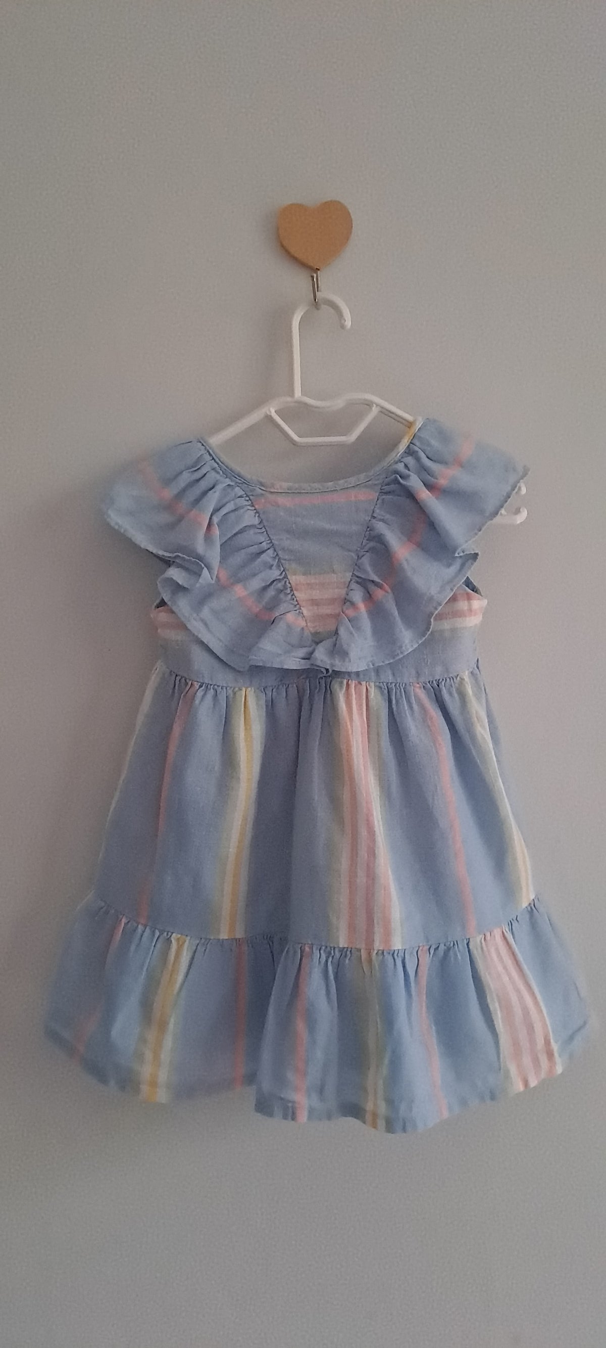 Woolworths Baby Girl Pastel Striped Cotton Dress & Bloomers Set 3-6 Months
