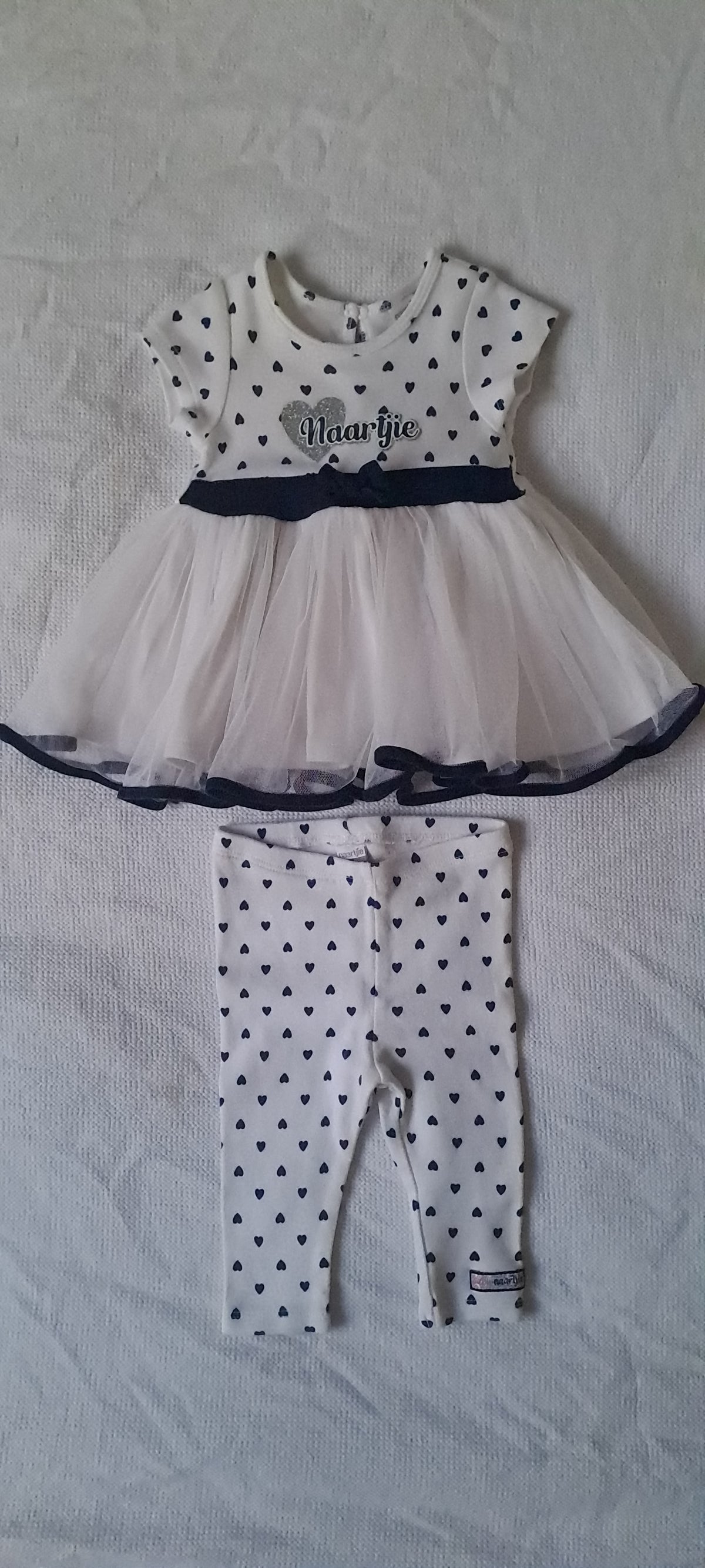 Naartjie Baby Girl Heart Print Tulle Dress & Matching Leggings Set 3-6 Months