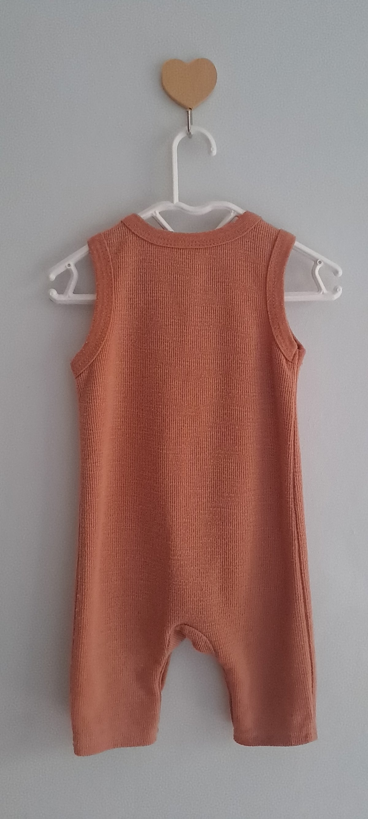 Ackermans Baby Unisex Rust Orange Ribbed Sleeveless Romper 3-6 Months