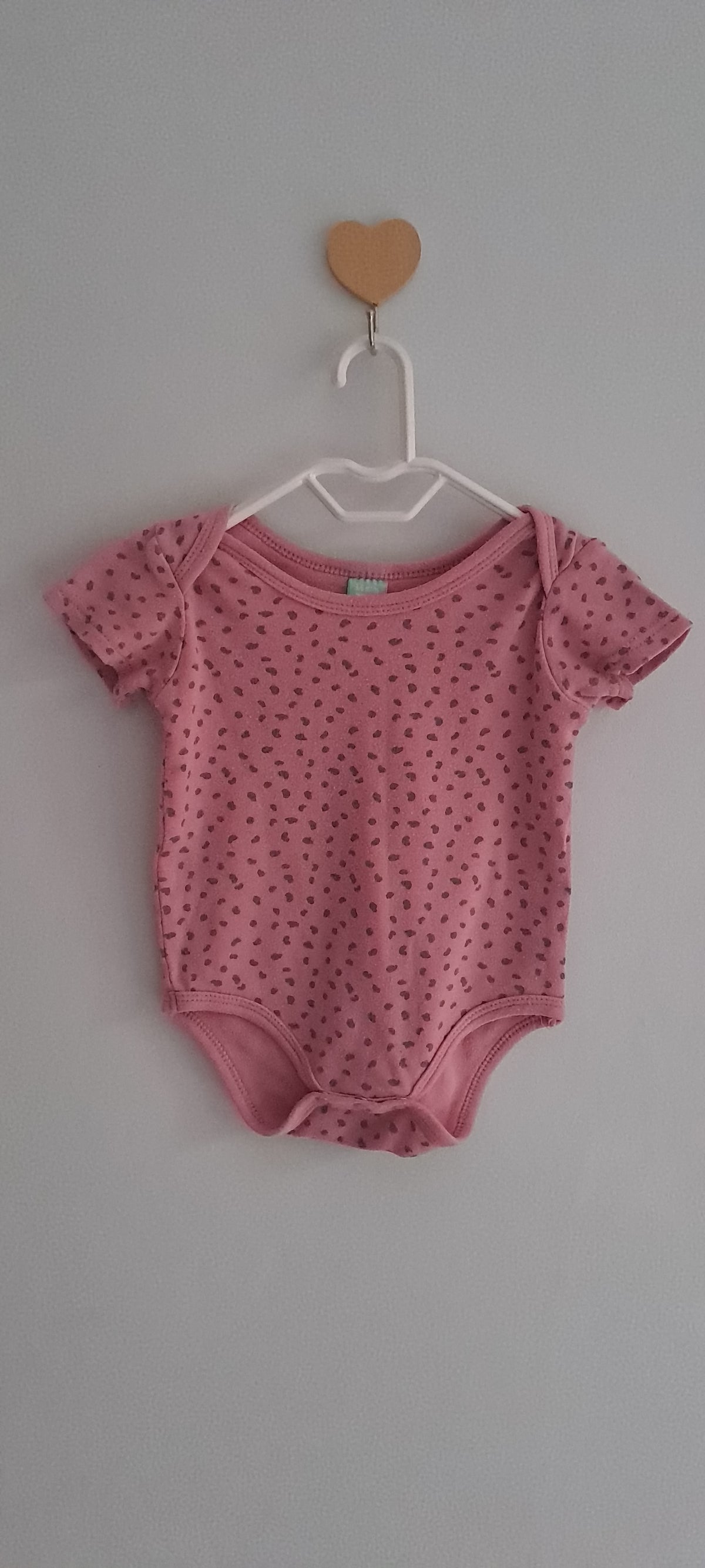 Ackermans Baby Girl Mauve Pink Spotted Short Sleeve Bodysuit 3-6 Months