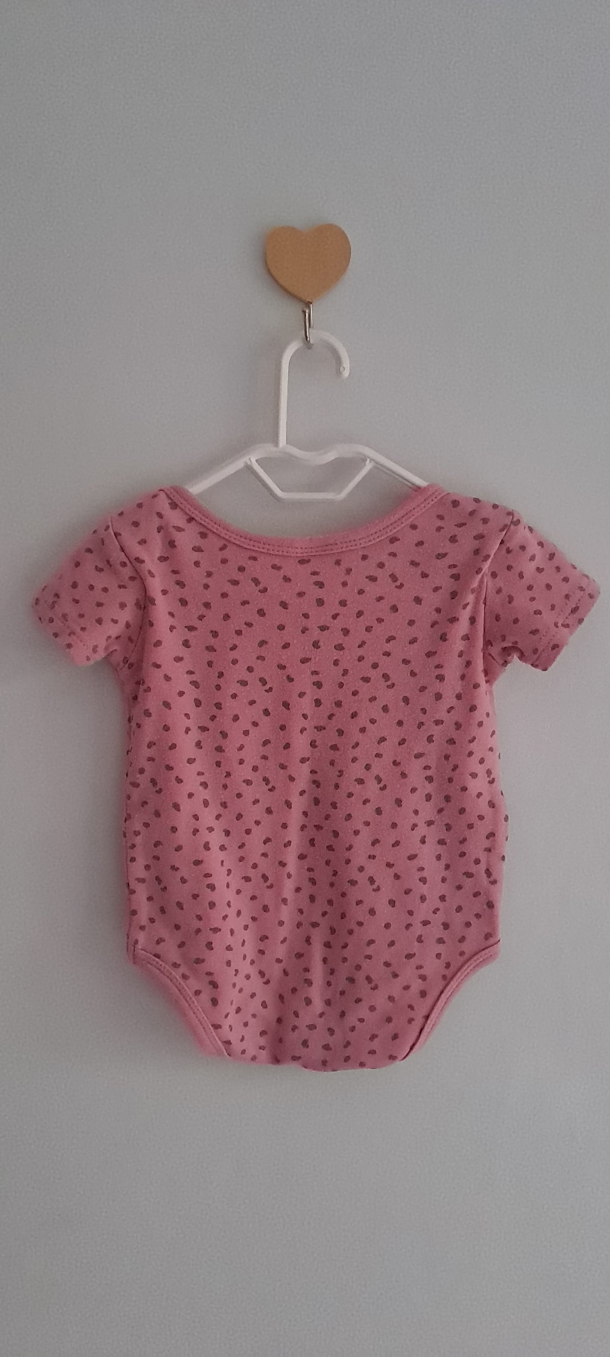 Ackermans Baby Girl Mauve Pink Spotted Short Sleeve Bodysuit 3-6 Months