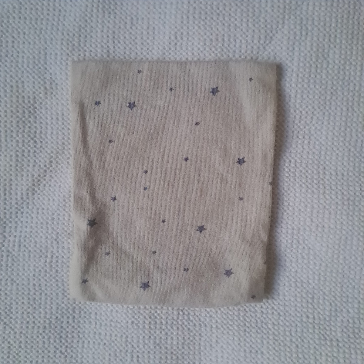 Baby Unisex Grey Star Print Cotton Jersey Dummy Snuggle Pocket / Storage Pouch 14 cm x 12 cm