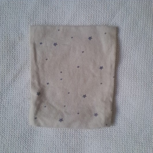 Baby Unisex Grey Star Print Cotton Jersey Dummy Snuggle Pocket / Storage Pouch 14 cm x 12 cm