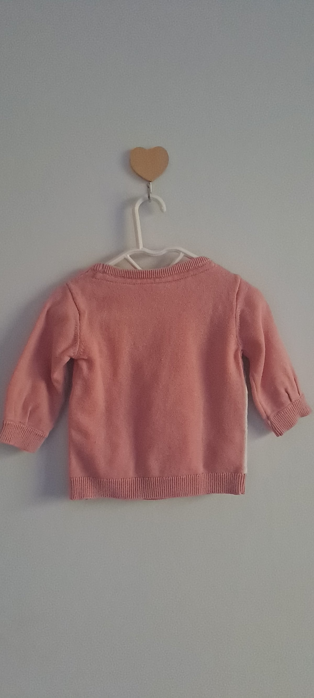 Woolworths Baby Girl Pink Character Fox Knit Cotton Jersey Sweater 1-3 Months