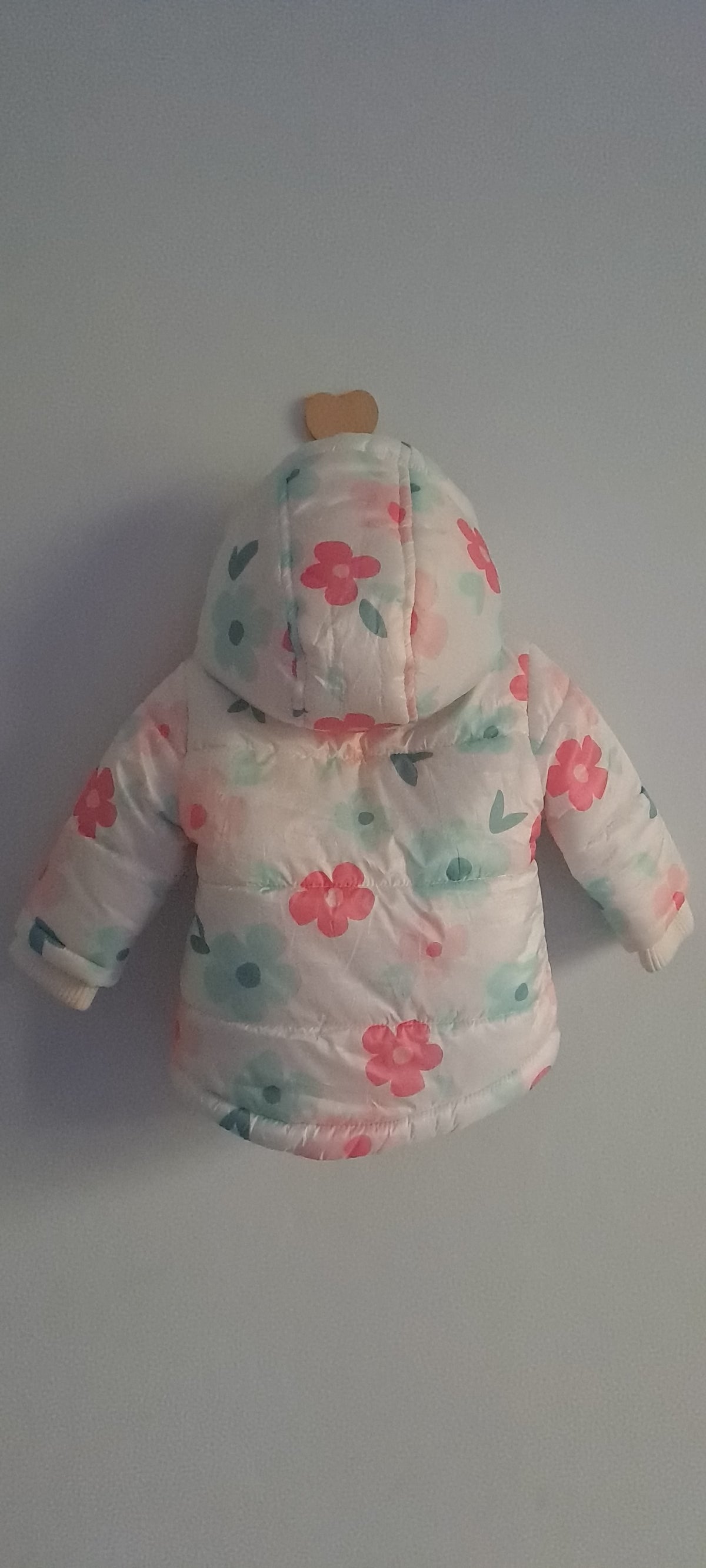 Woolworths Baby Girl White Floral Hooded Puffer Jacket with Fleece Lining 1-3 Months