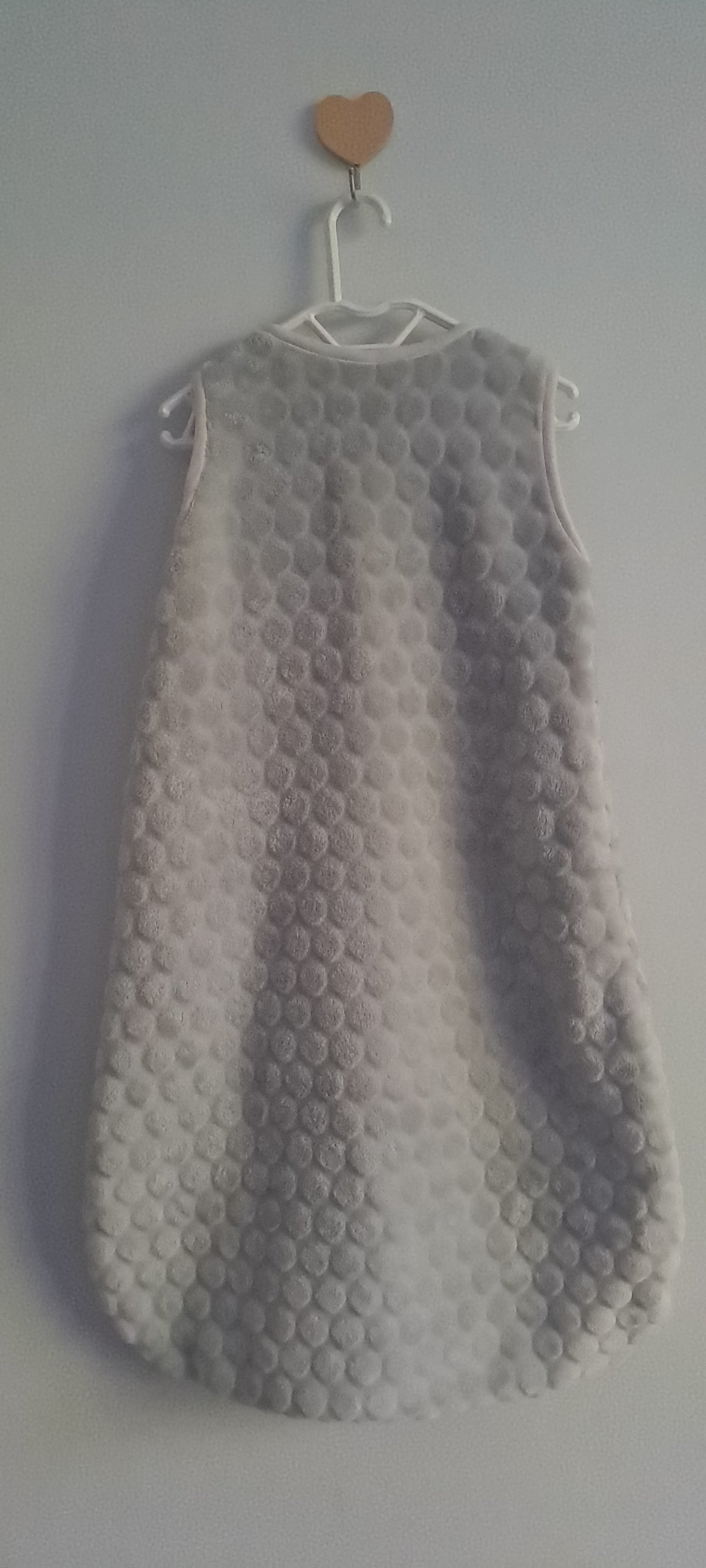 Snuggletime Grey Plush Bubble Fleece Wearable Sleep Sack 0-6 Months / Length 67 cm
