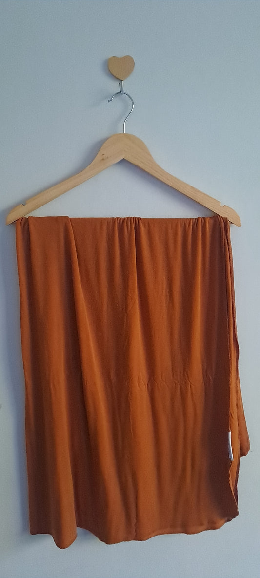 Mina Moo Rust Orange Premium Cotton-Jersey Multi-Use Swaddle Blanket 1.2m x 1.2m