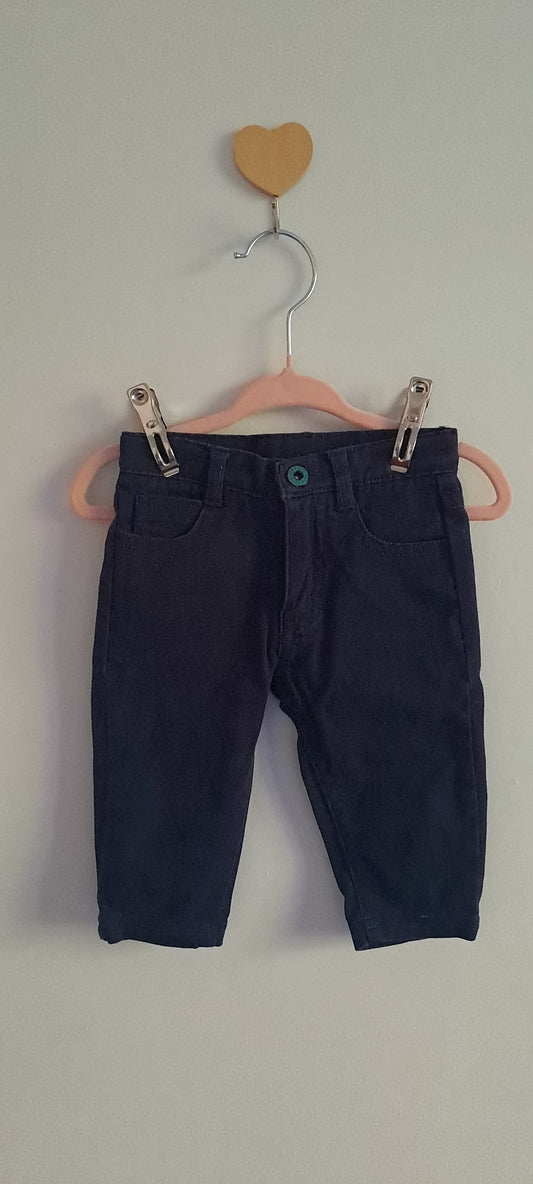 Piccolo Tutto Baby Unisex Navy Blue Stretch Chino Pants 0-3 Months
