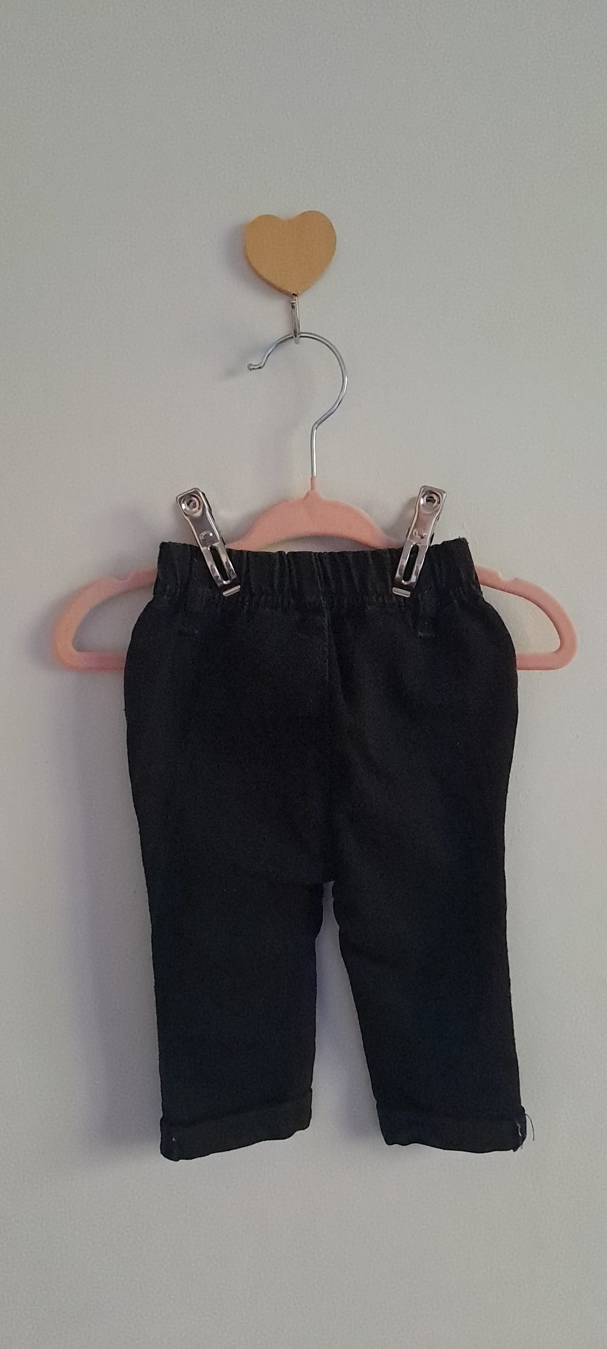 Cuddlesome Baby Unisex Black Slim Fit Stretch Denim Jegging Pants 0-3 Months